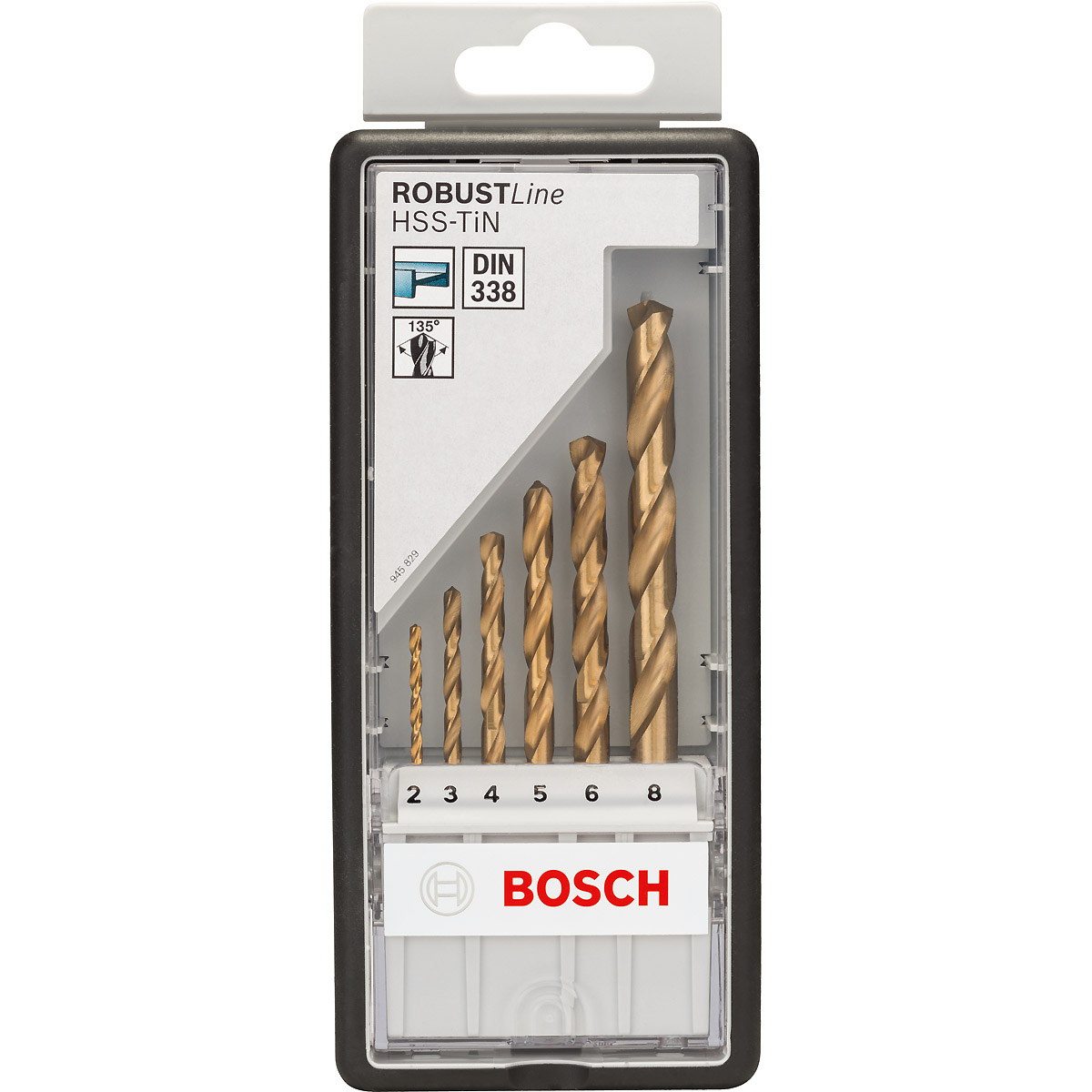Bosch Metallbohrer-Set Robust Line HSS-TiN, 135°, 6-teilig, 2 - 8 mm