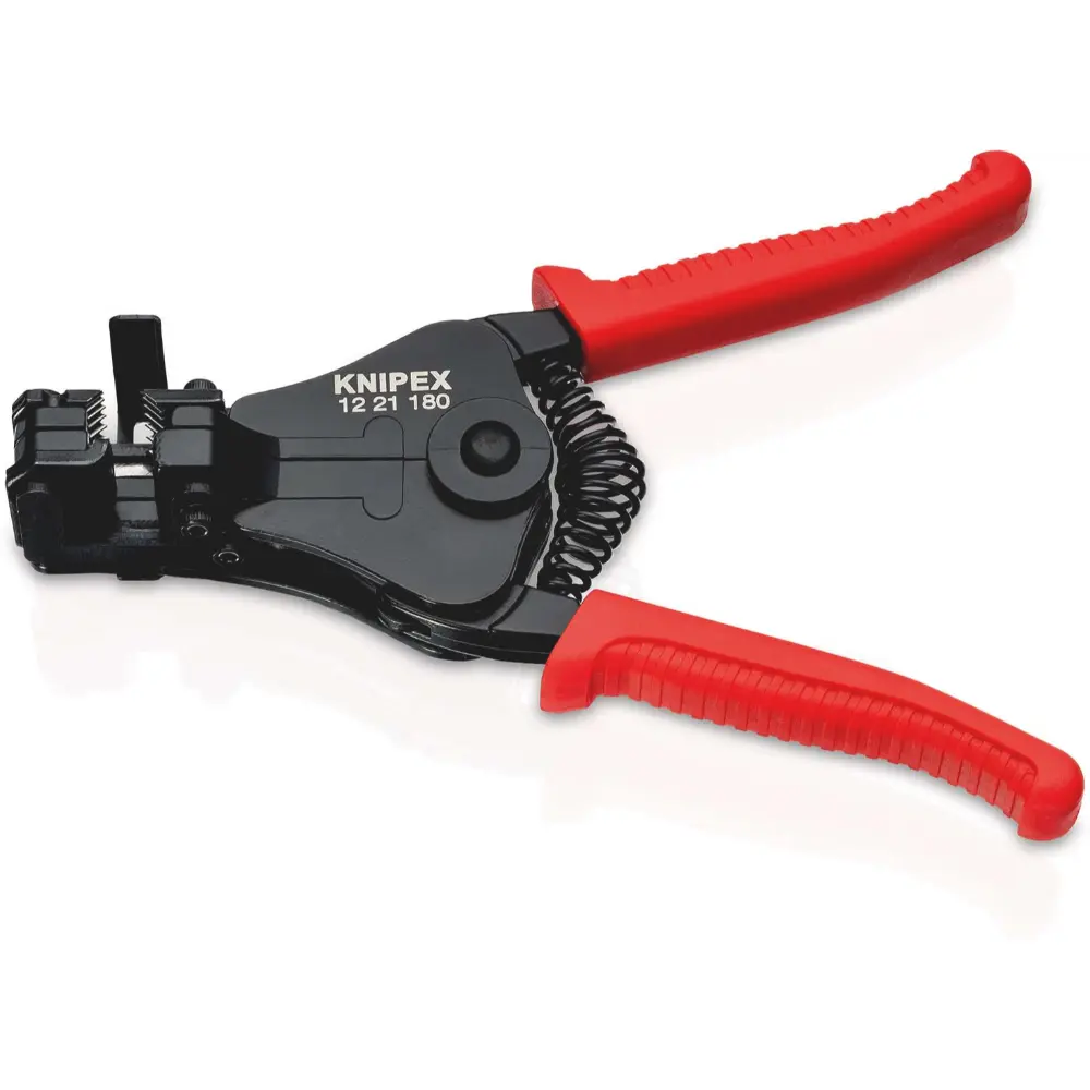 KNIPEX Abisolierzange mit Formmessern mit Kunststoff-Griffhüllen schwarz lackiert 180 mm
