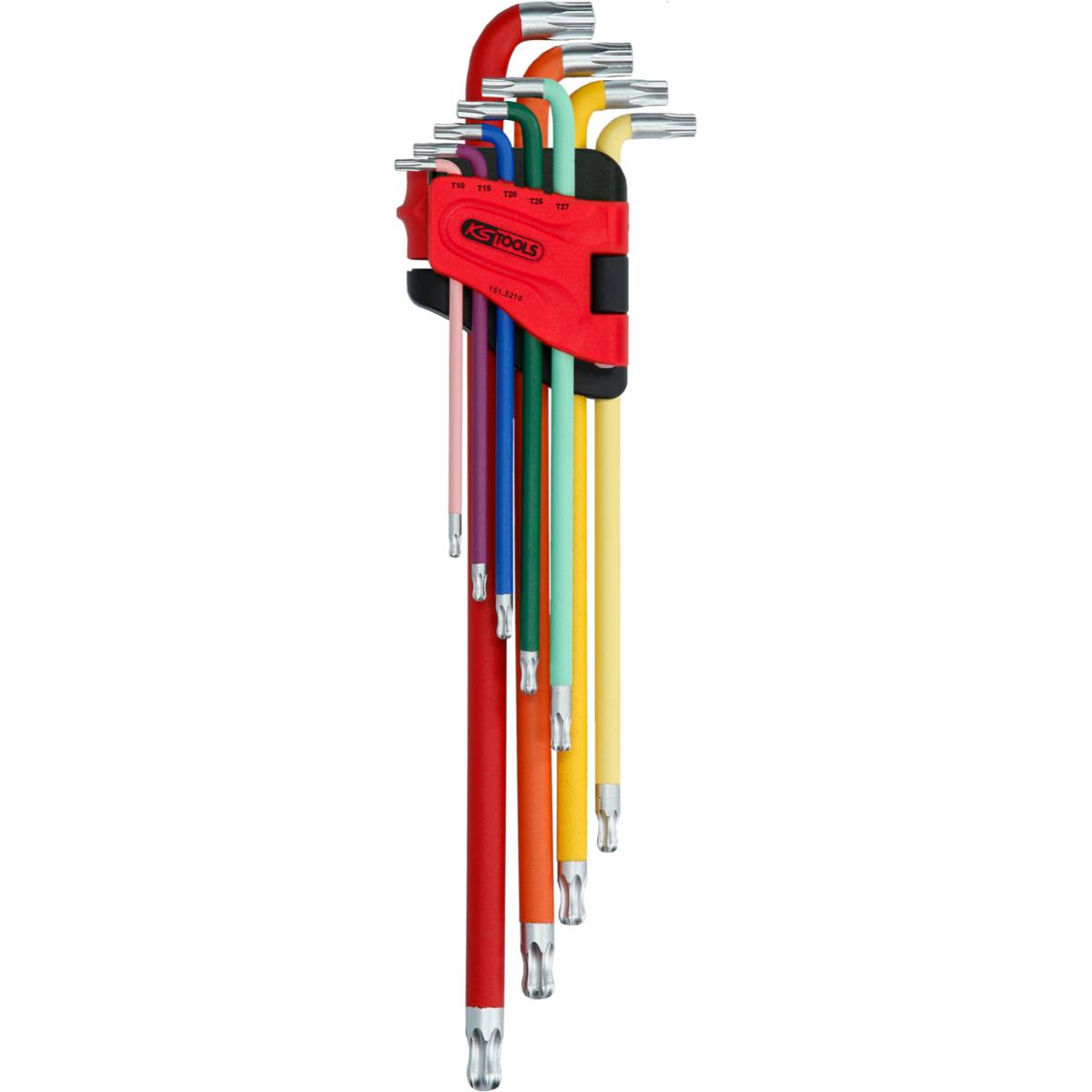 KS Tools Kugelkopf-Torx-Winkelstiftschlüssel-Satz, extra lang, 9-tlg