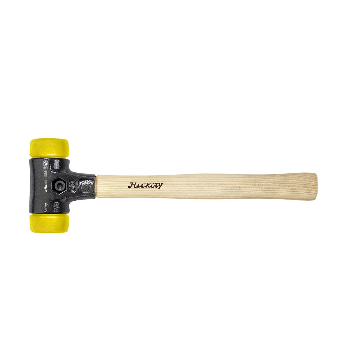Wiha Schonhammer Safety mittelhart/mittelhart mit Hickory-Holzstiel, Rund-Schlagkopf