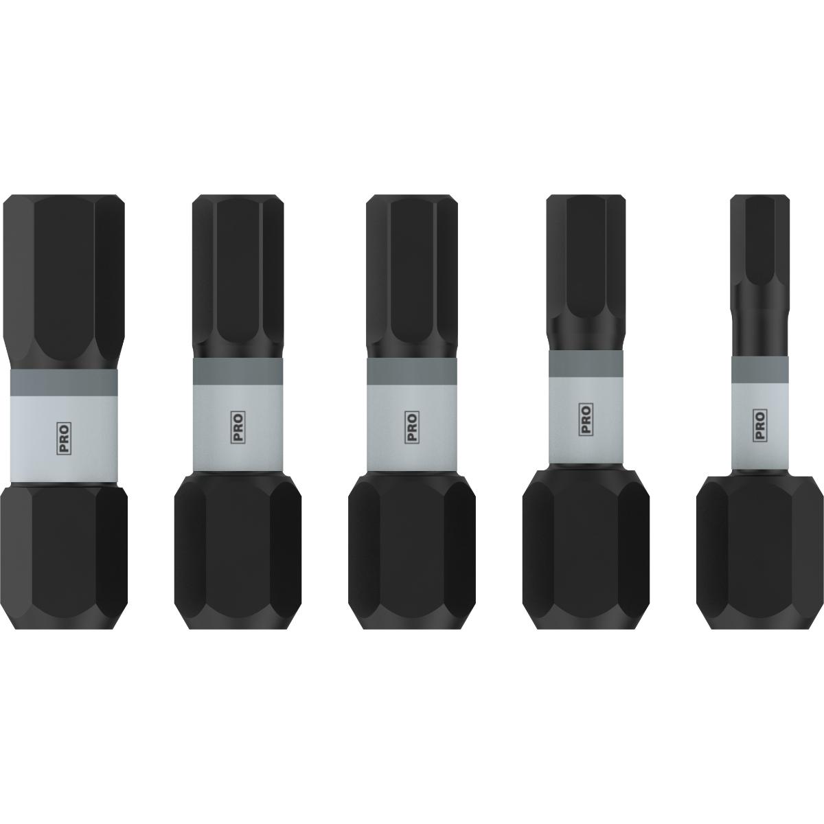 Bosch PRO Hex Impact Bit,H3,H4,H5(x2),H6,25 mm, 5 teiliges Set