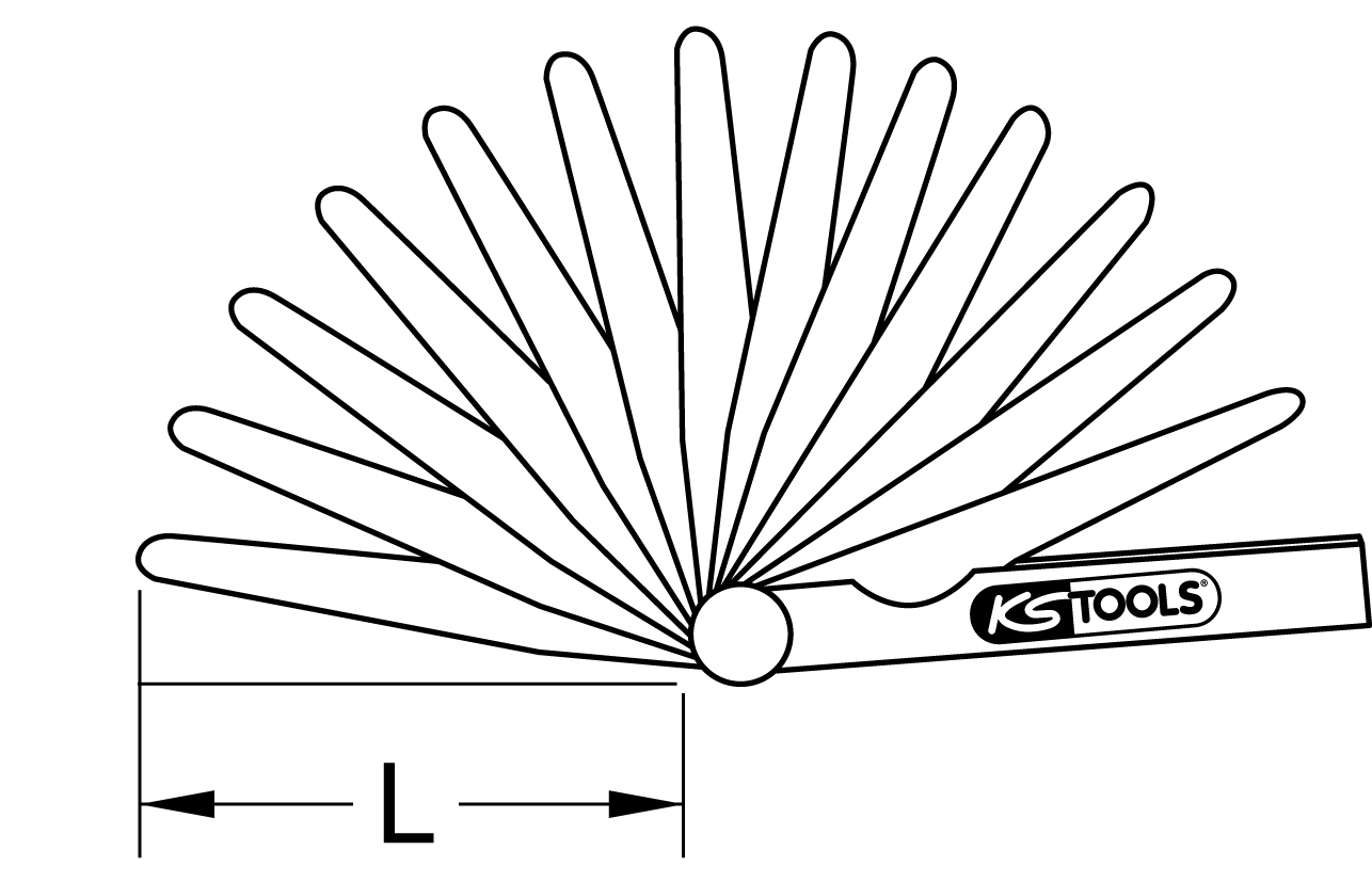 KS Tools Antimagnetische Messing-Fühlerlehre