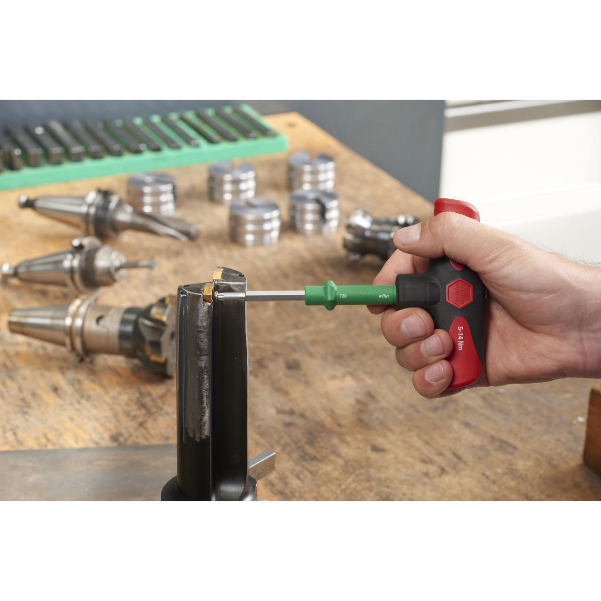 Wiha Drehmoment-Schraubendreher mit Quergriff Set TorqueVario -S 5-14 Nm gemischt 12-teiliges Set variabel einstellbare Drehmomentbegrenzung mit Box