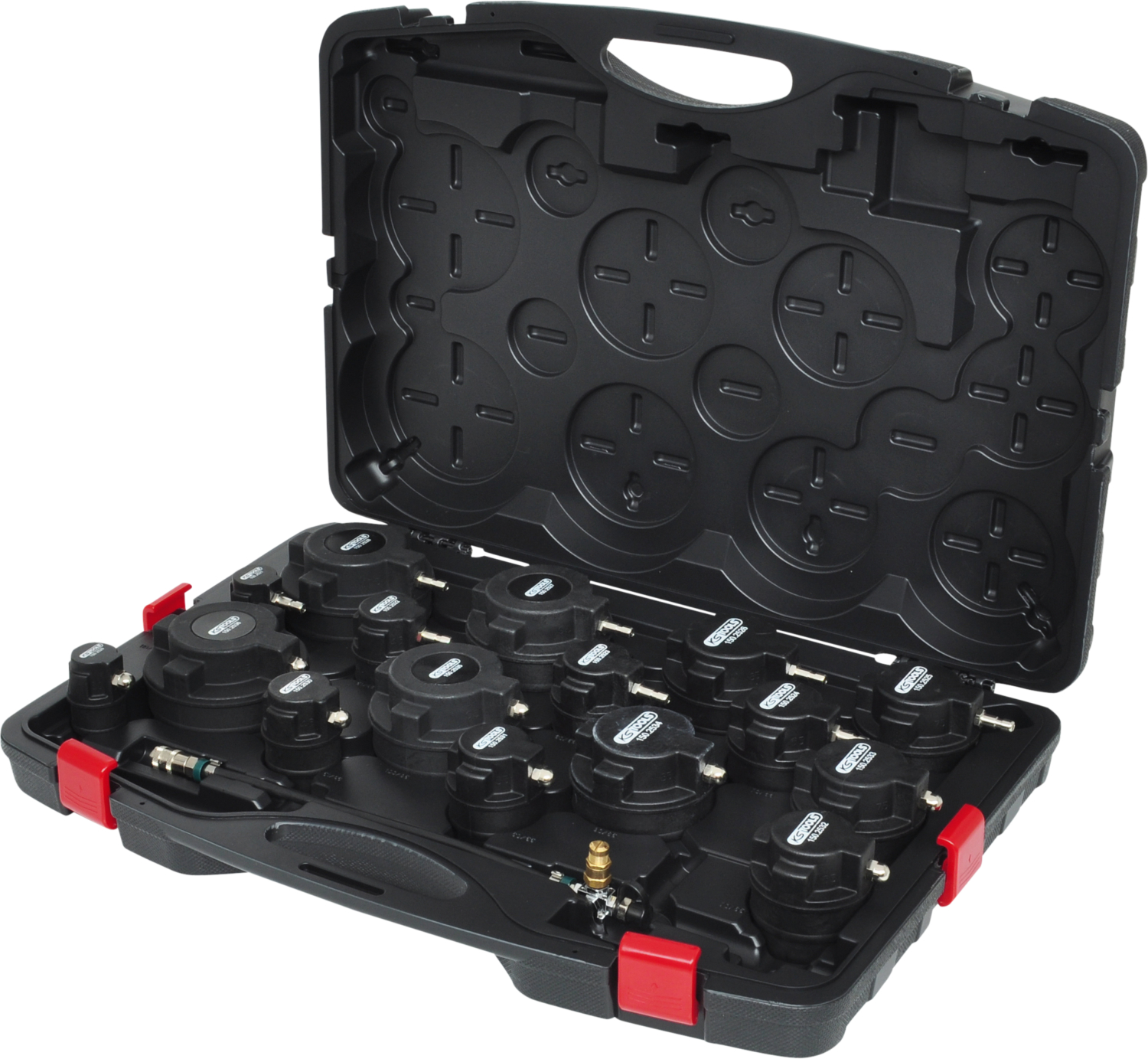 KS Tools Turbolader-Ladeluft-System-Prüfkoffer-Satz, 17-tlg
