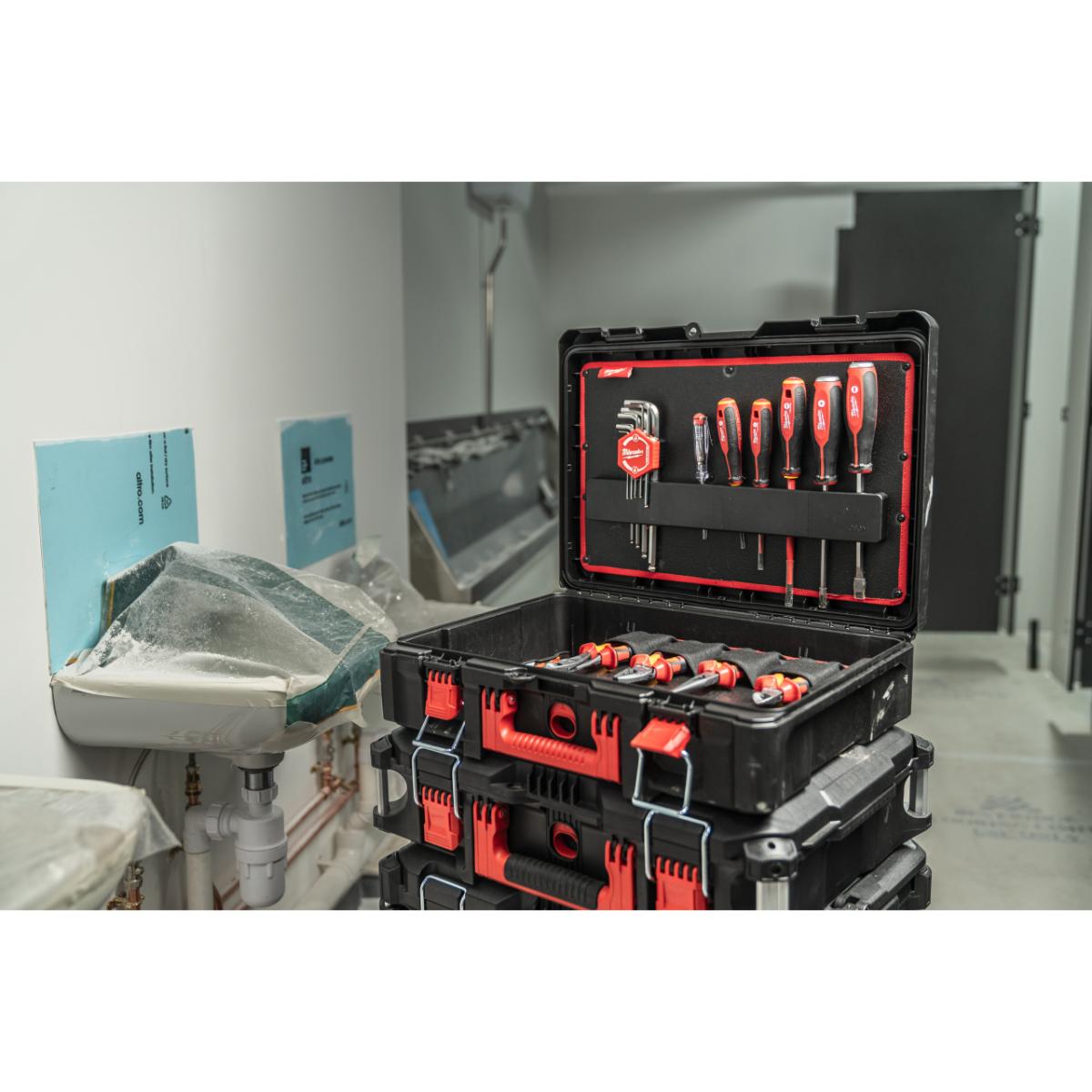 Milwaukee Installateur-Handwerkzeuge Set 73-teilig im PACKOUT Koffer