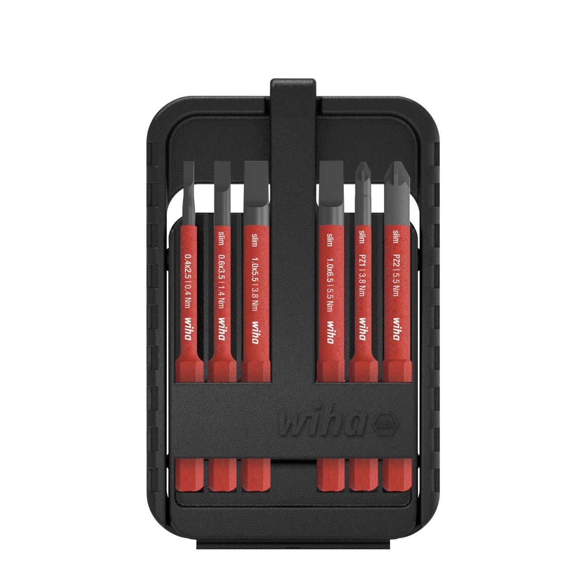 Wiha Bit Set slimBit electric Schlitz, Pozidriv 6-teiliges Set