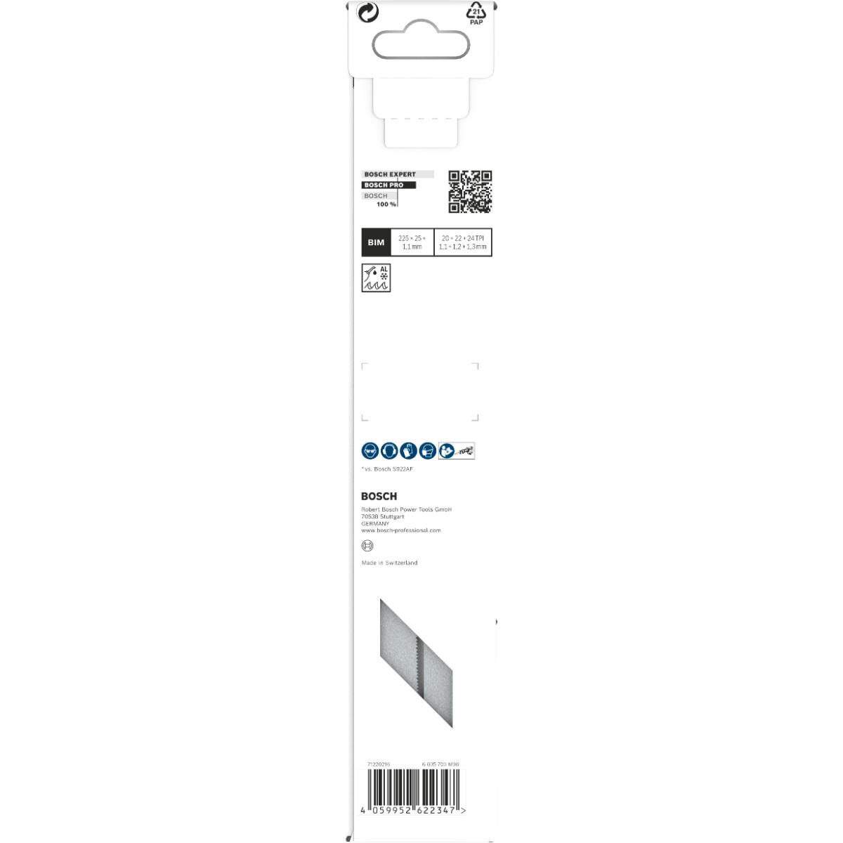 Bosch PRO Thin Metal precise S1137EAF Blatt,1,1 x 25 x 225 mm - 5 Stück
