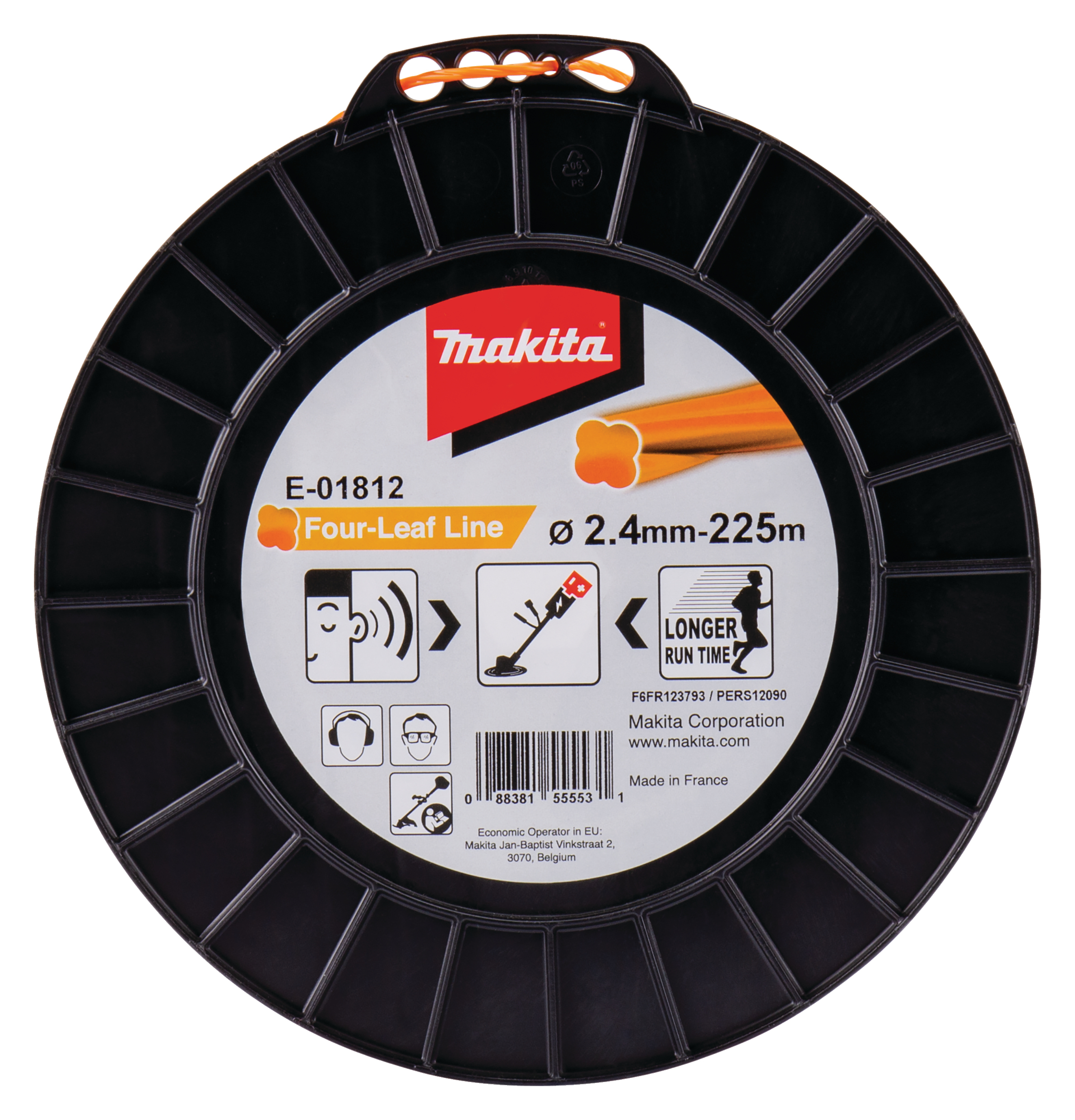 Makita Mähfaden Four-Leaf, 2,4 mm - 225 m - orange - E-01812