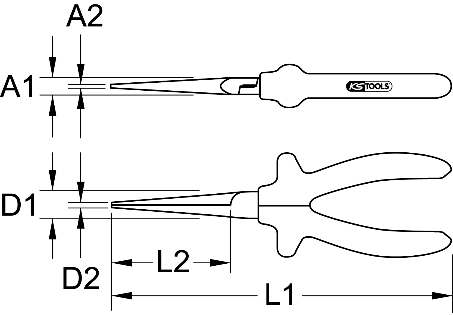 KS Tools 1000V Plangripzange 200mm, beschichteter Arbeitskopf