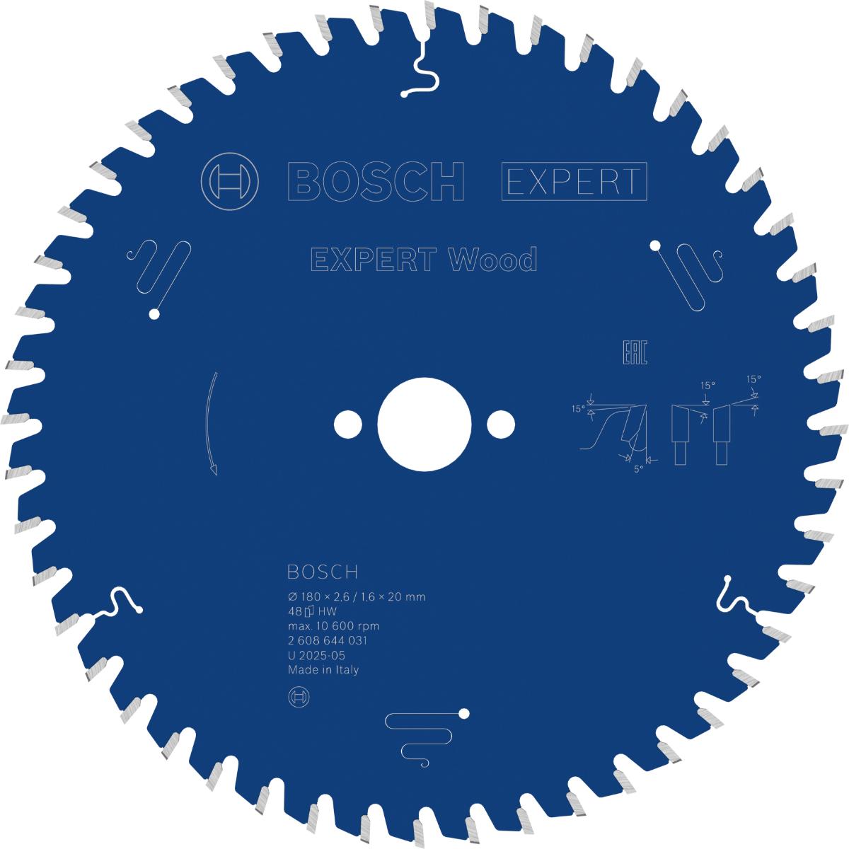 Bosch Kreissägeblatt Expert for Wood ø 180 mm