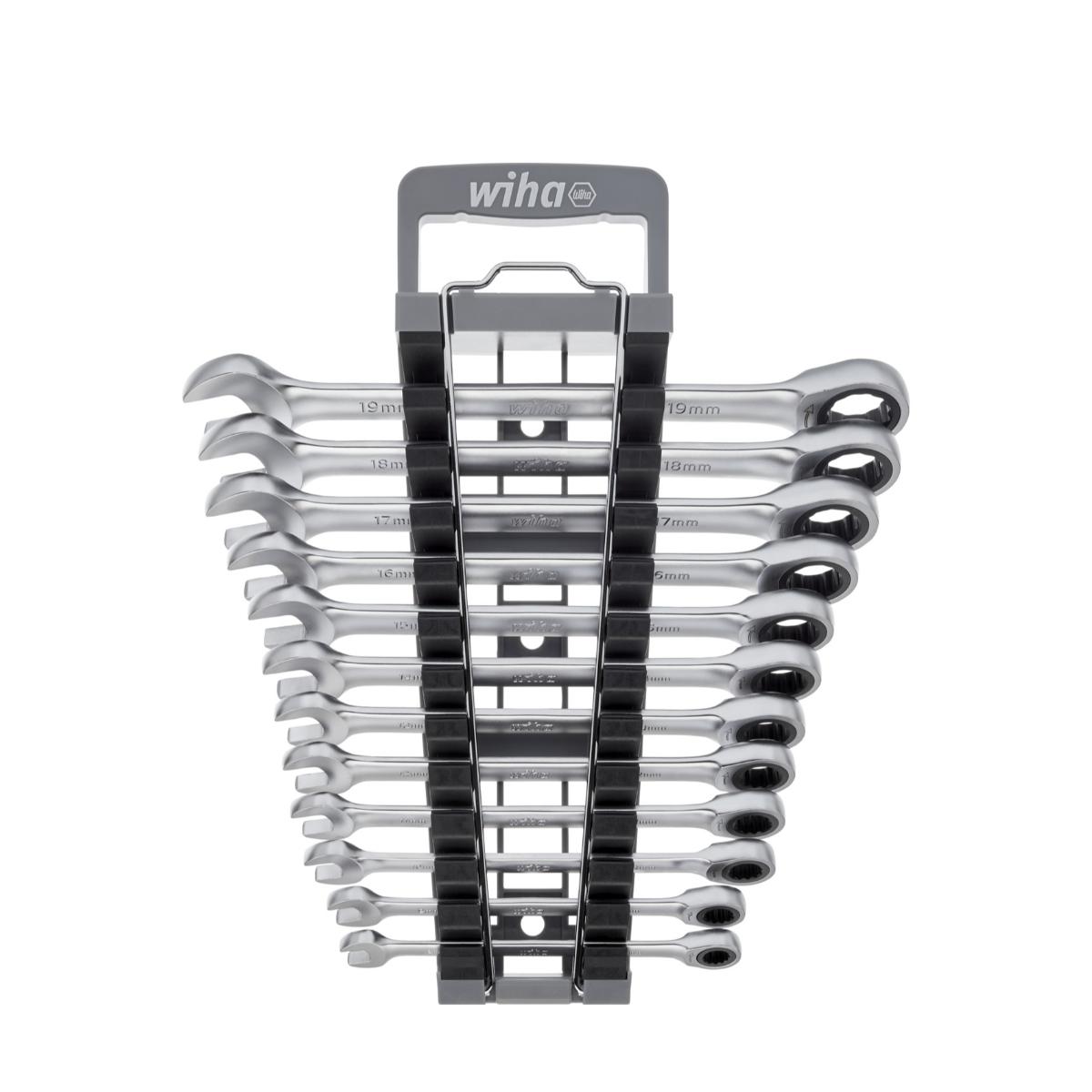 Wiha Ringratschen-Gabelschlüssel Set 12-teiliges Set in Halter