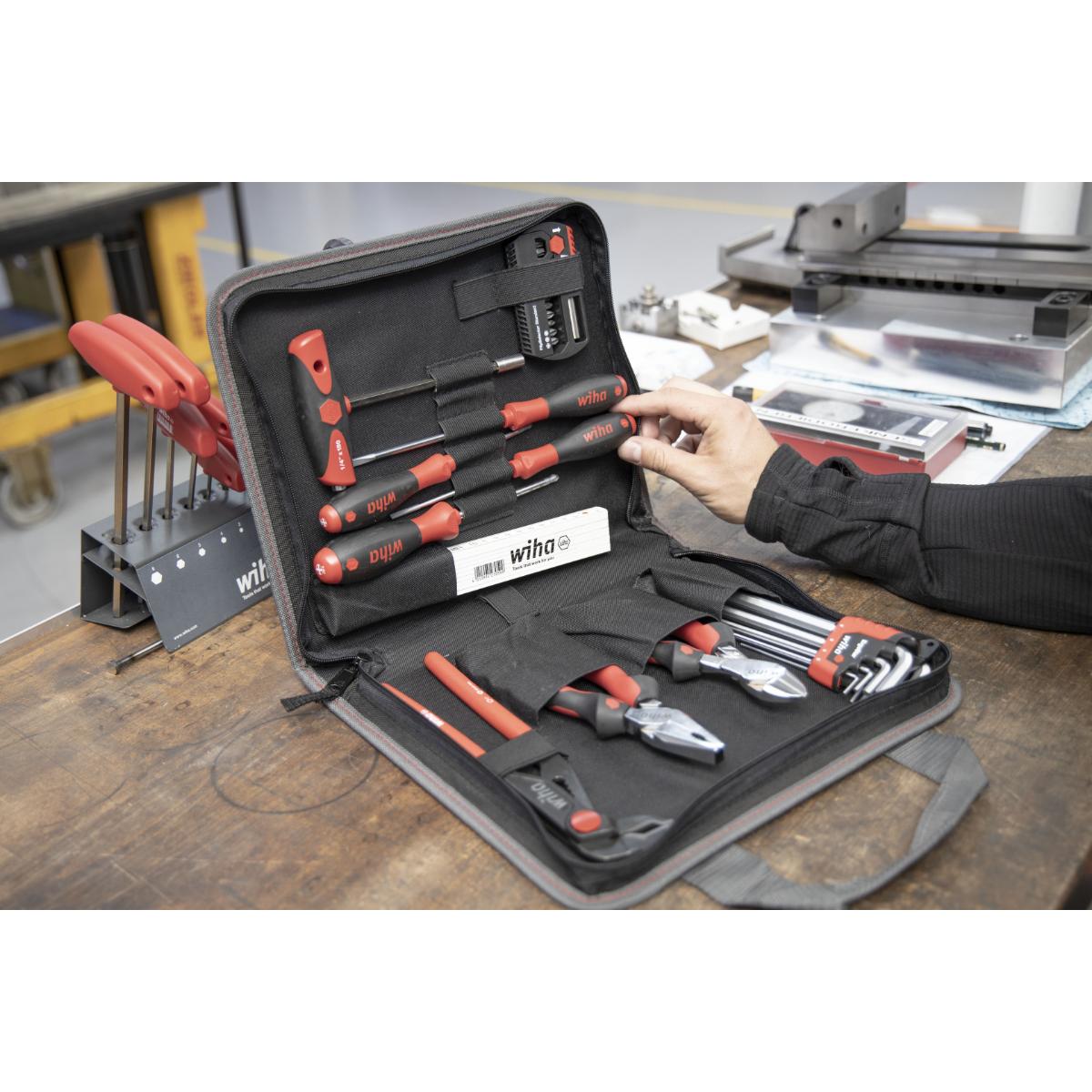 Wiha Werkzeug Set Mechaniker gemischt 32-teiliges Set mit Werkzeugmappe