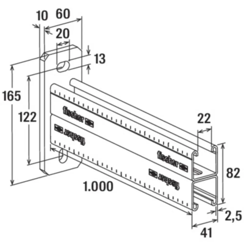 Fischer Auslegerkonsole FCA 41D feuerverzinkt - 1000