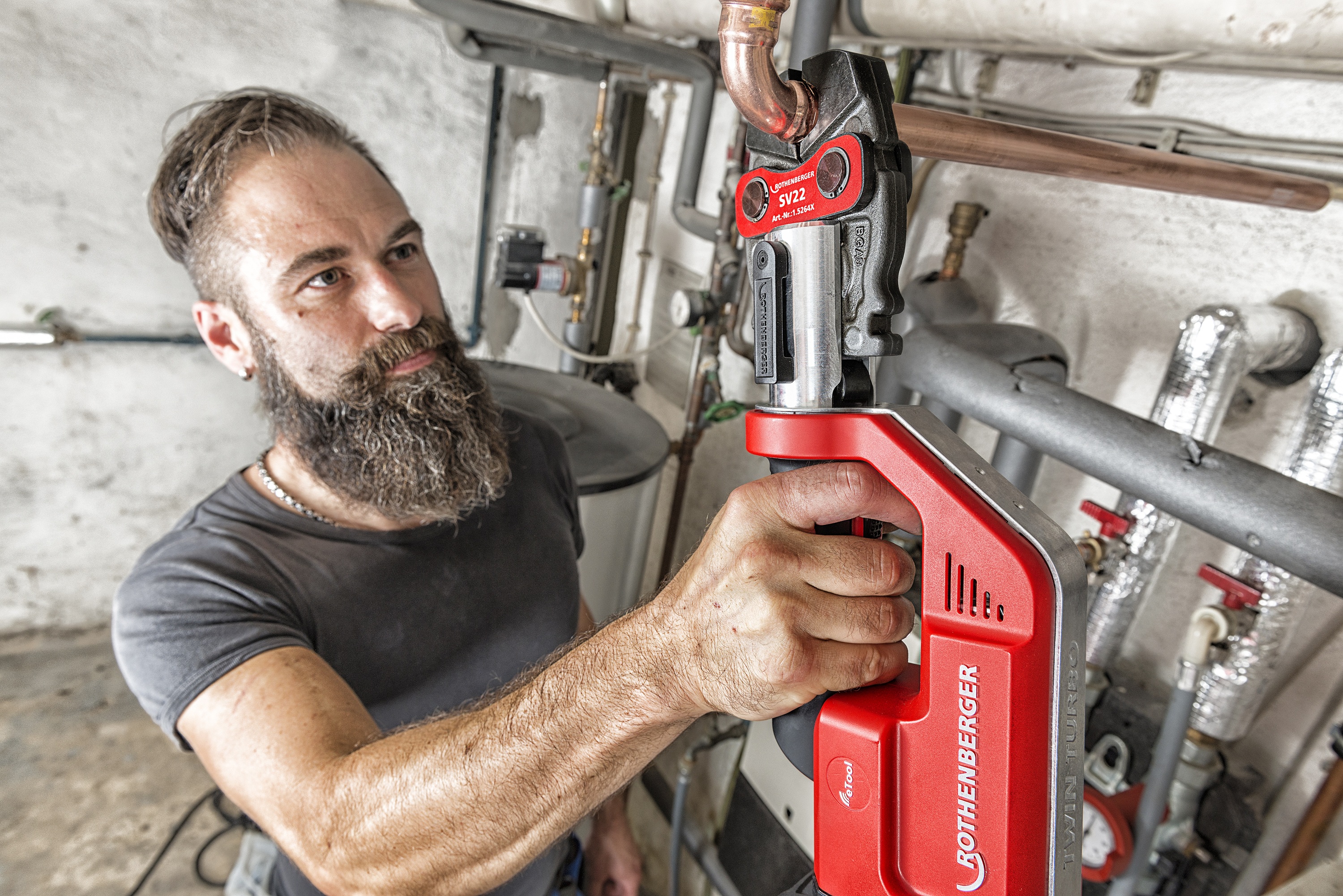 ROTHENBERGER ROMAX COMPACT TT EU im ROCASE mit 2x2Ah Akku, Ladegerät EU