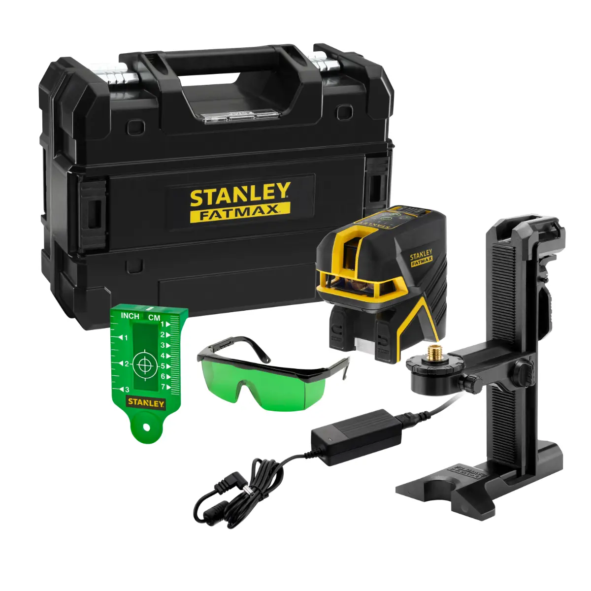 STANLEY FATMAX Linien- und 5-Punkt-Kombi-Laser mit integriertem Li-Ion Akku, grün