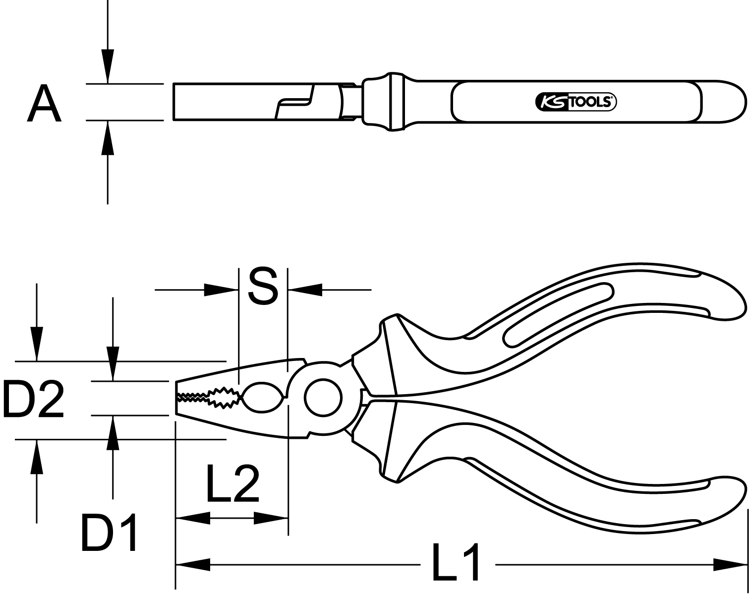 KS Tools TITANplus Kombinationszange, 160mm