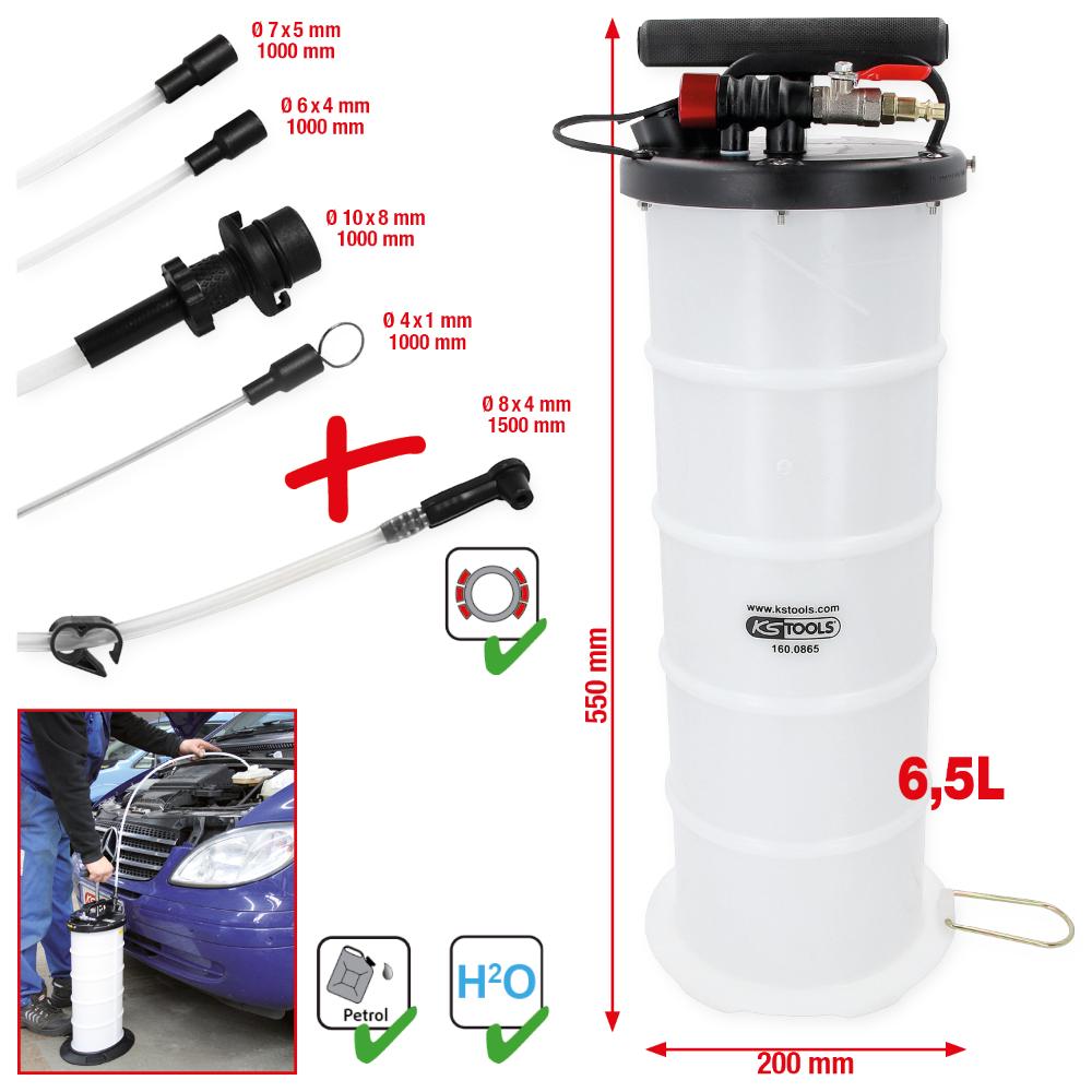 KS Tools Vakuum-Absaugpumpe 6,5 Liter inklusive 4 Sonden