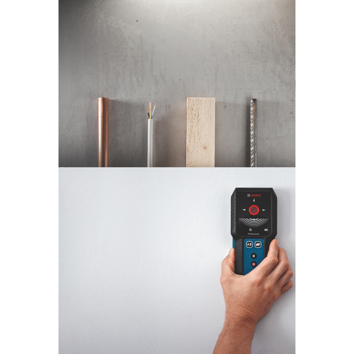 Bosch Ortungsgerät GMS 120-27 mit Tasche,BA 3.7V 1.0Ah A und USB-C -Kabel