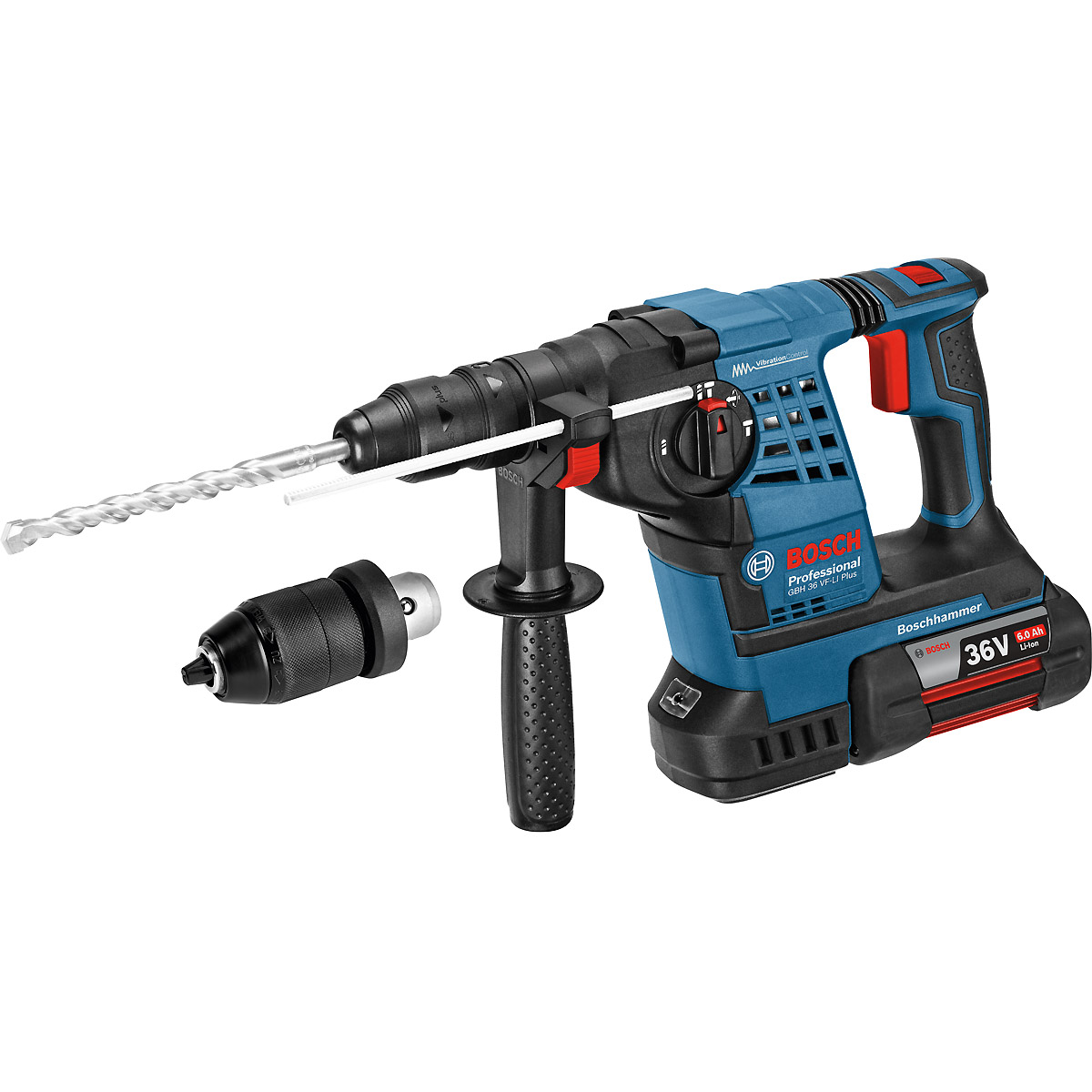 Bosch Akku-Bohrhammer mit SDS plus GBH 36 VF-LI Plus, 2 x 4.0 Ah Li-Ion Akku, L-BOXX