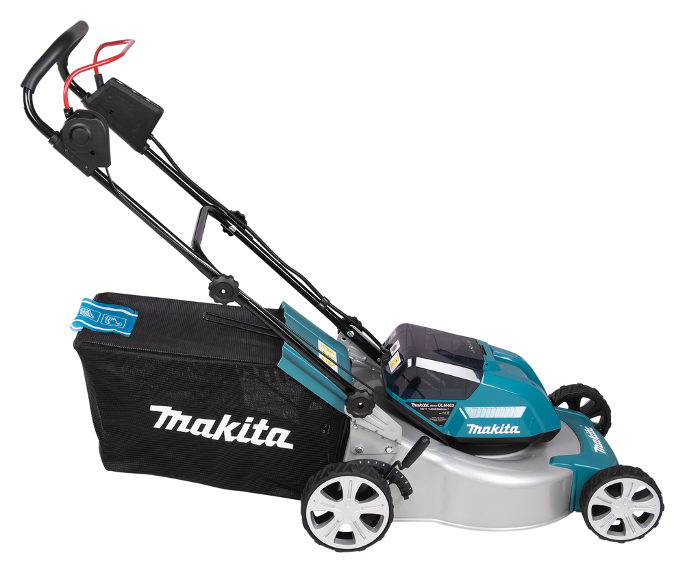 Makita Akku-Rasenmäher 2x18V / 5,0 Ah, 2 Akkus + Ladegerät DLM463PT2