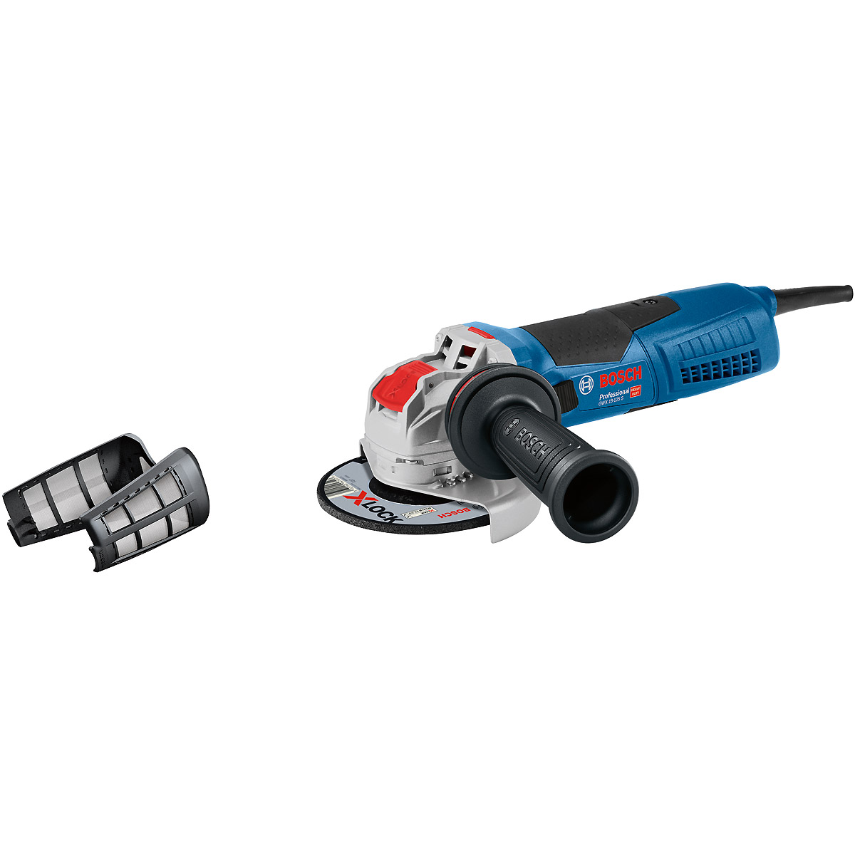 Bosch Winkelschleifer GWX 19-125 S, 1900-W, X-LOCK,mit Zusatzhandgriff, Schutzhaube