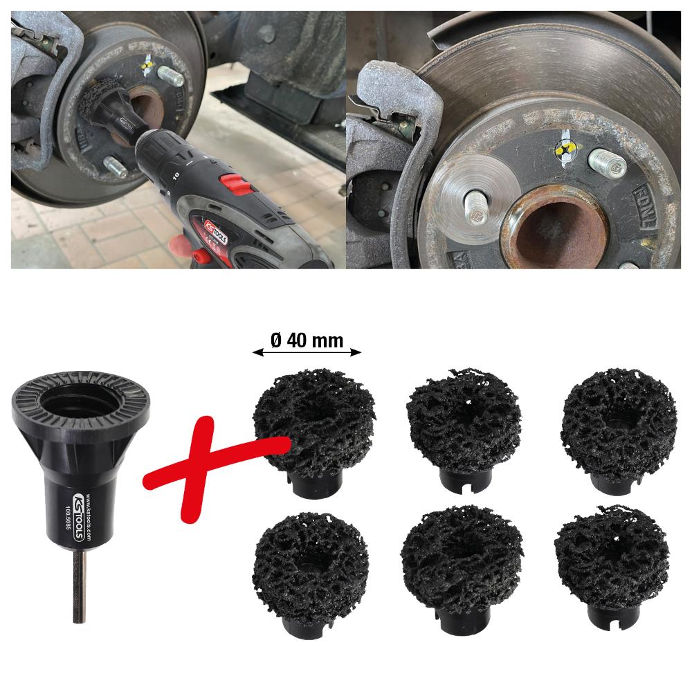 KS Tools Stehbolzen-Radnabenschleifer-Satz, Ø 40 mm, 7-tlg