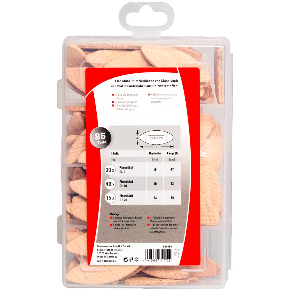 Fischer Dübelsortiment EasyDIY Box Flachdübel (85)