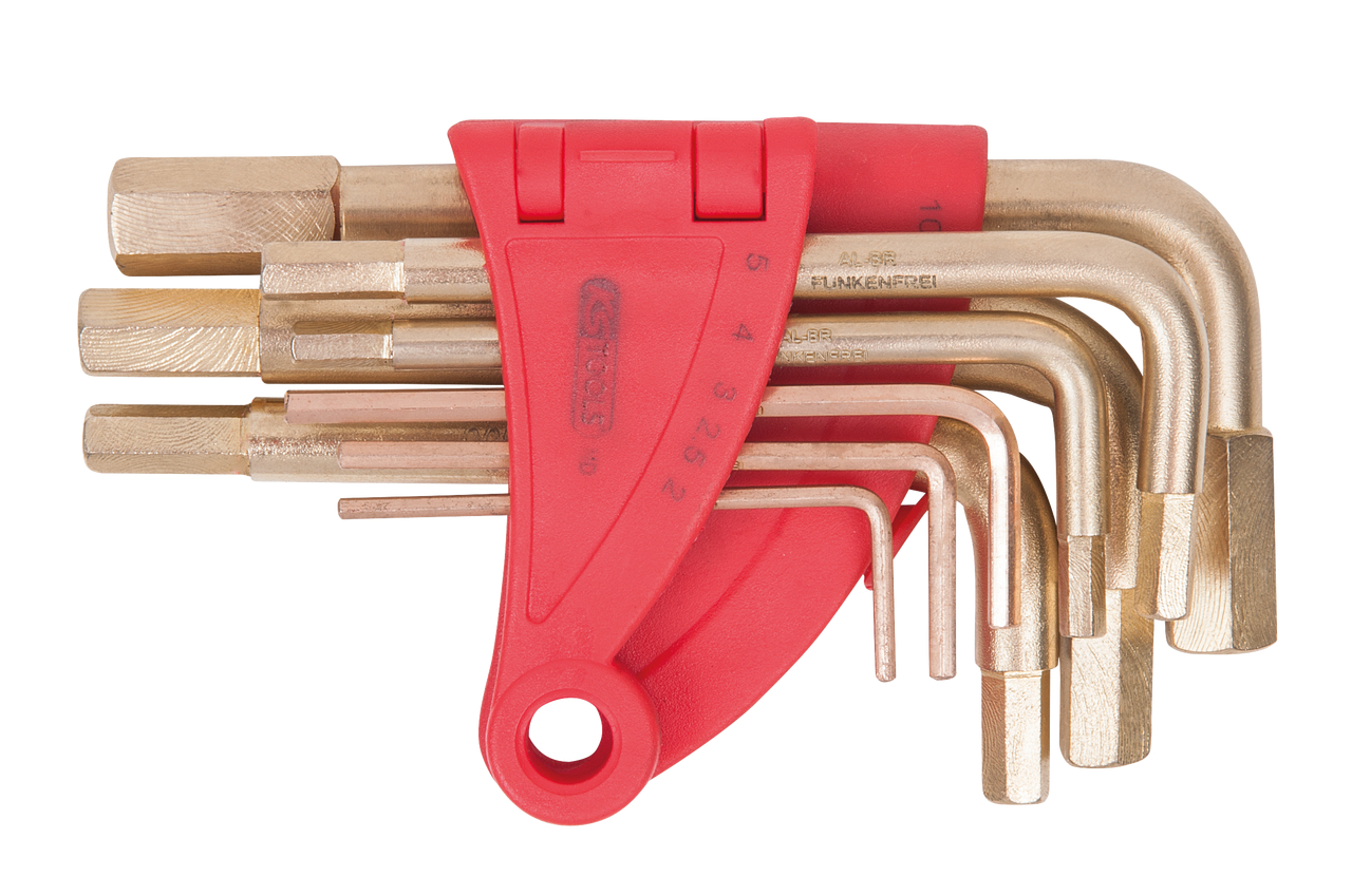 KS Tools BRONZEplus Innensechskant-Winkelstiftschlüssel-Satz Zoll 10-tlg