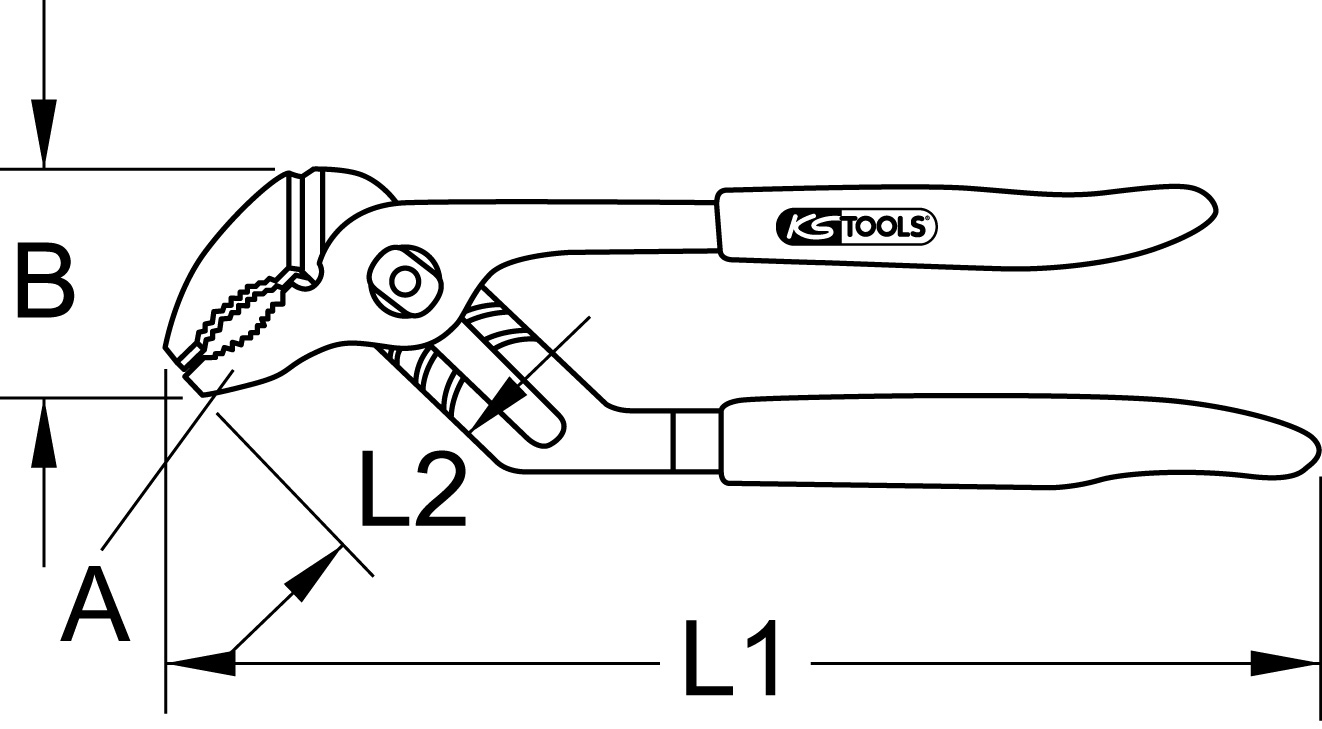 KS Tools TITANplus Wasserpumpenzange, 250mm