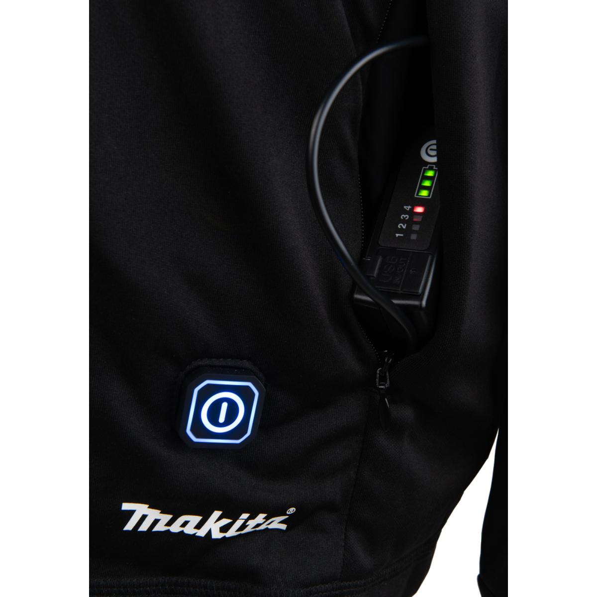 Makita Akku-Thermoshirt 18V/14,4V - 12V max. - 3-stufig - Rundhals - Größe S - DCX200CS