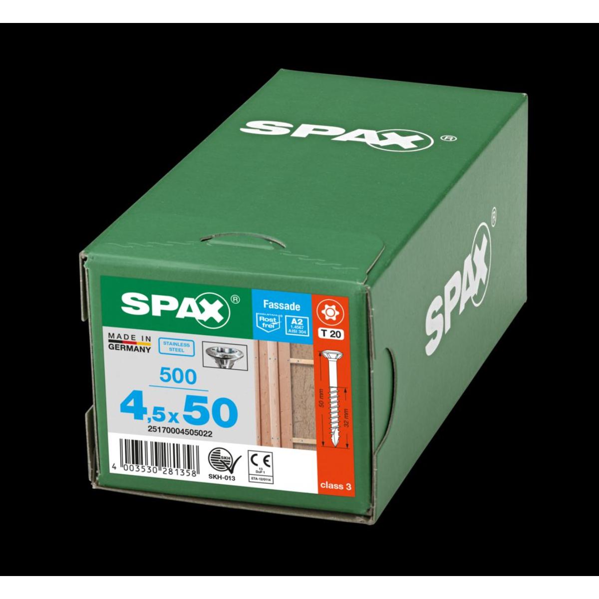 SPAX-S A2 Linsenkopf Fräsrippen T-Star Plus T20 Teilgewinde Cut, 500 Stück