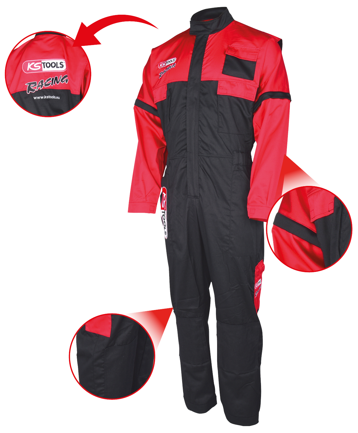 KS Tools Overall, rot-schwarz