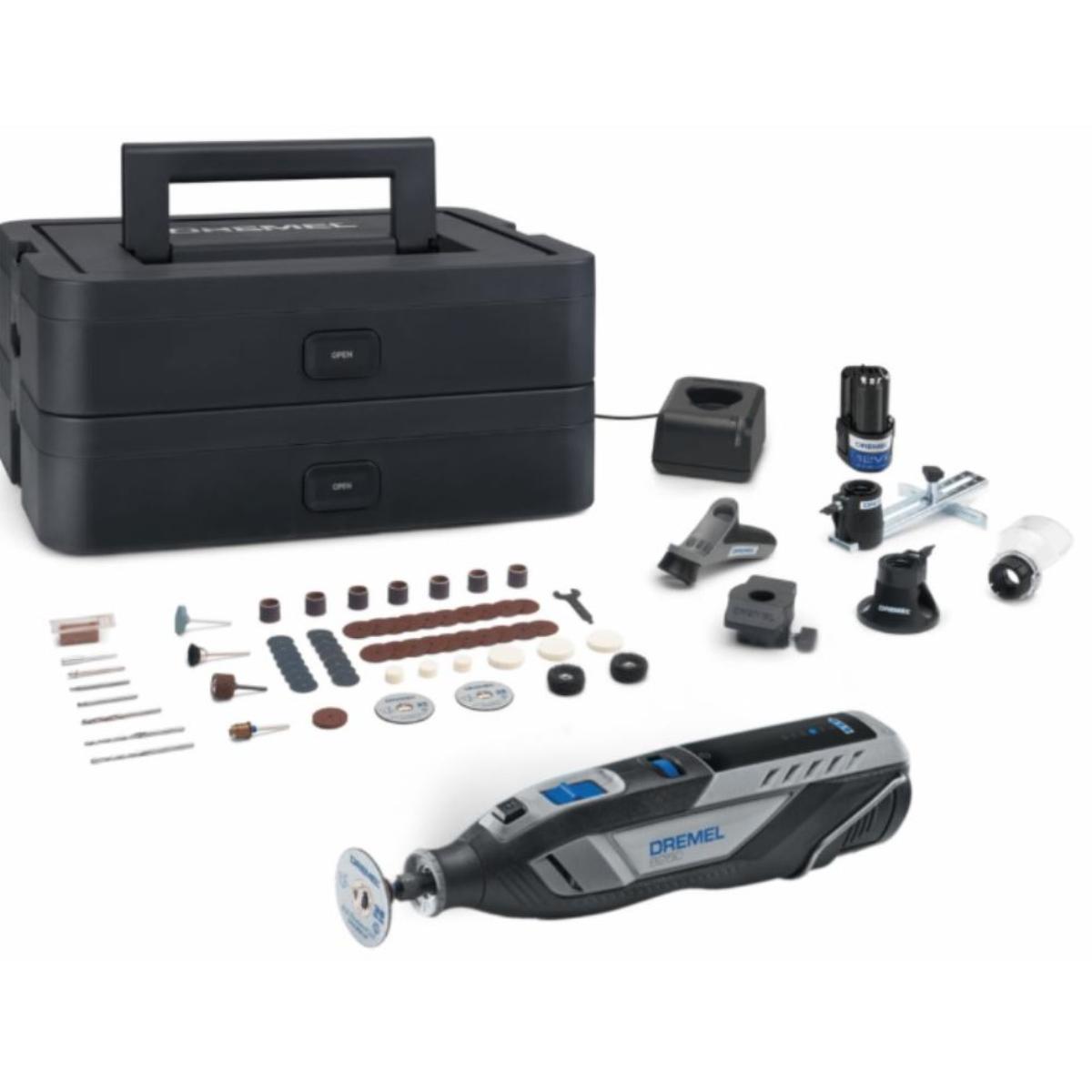 DREMEL 8250, Kabelgebundenes Multifunktionswerkzeug, 65 Zubehöre, 5 Aufsätze