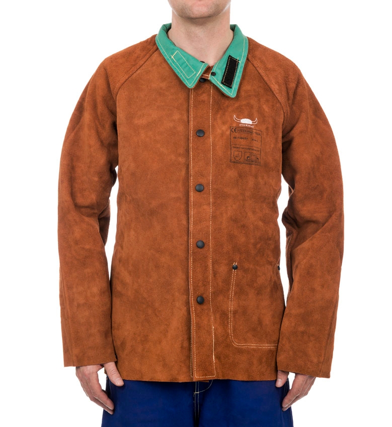 ELMAG Schweißerjacke WELDAS 44-7300/P L STEERSOtuff® Spalt-Rindleder, mit atmungsaktiven-feuerresistenten Rücken