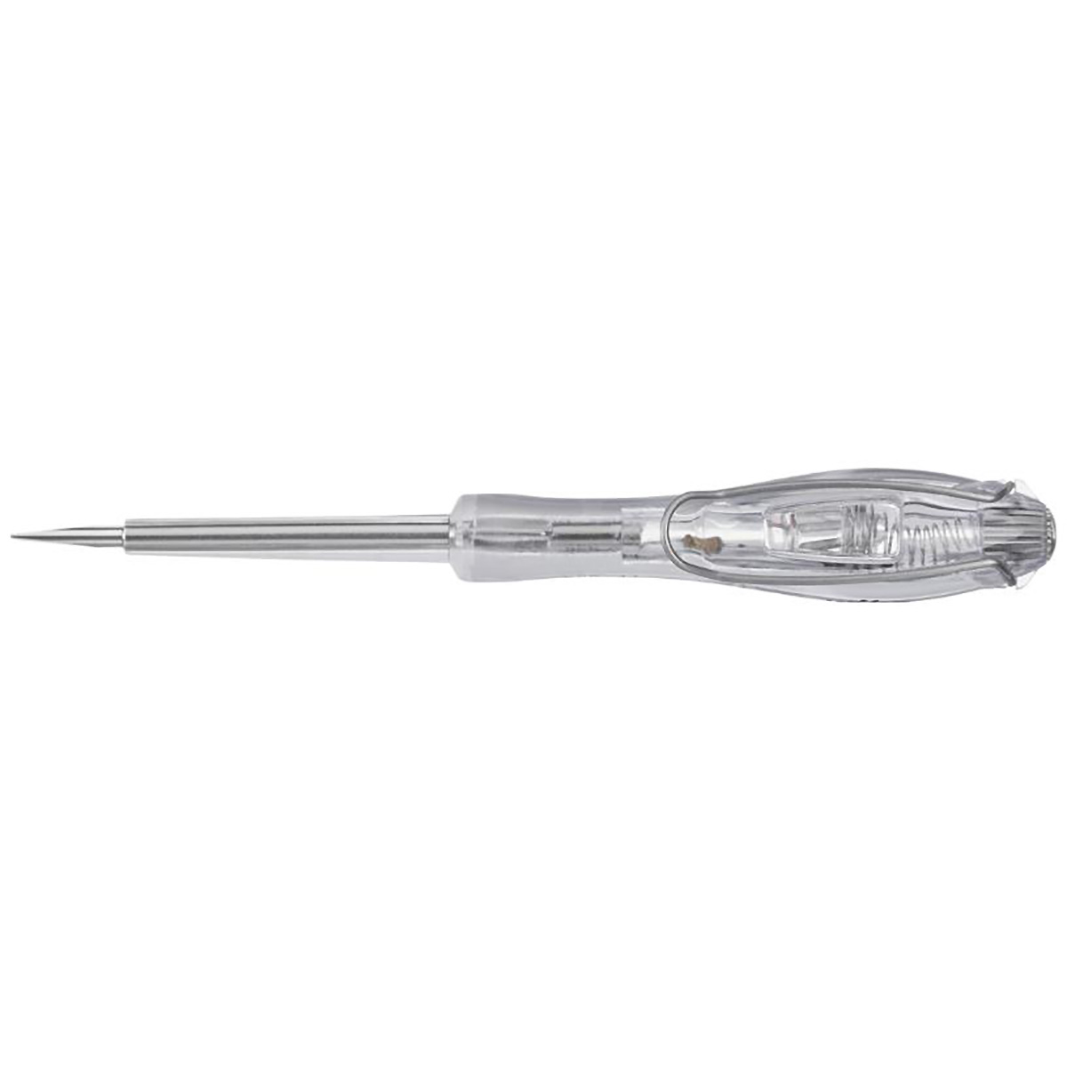 Wiha Spannungsprüfer SoftFinish einpolig, 110 - 250 Volt Schlitz transparent, mit Ansteckclip auf SB-Karte