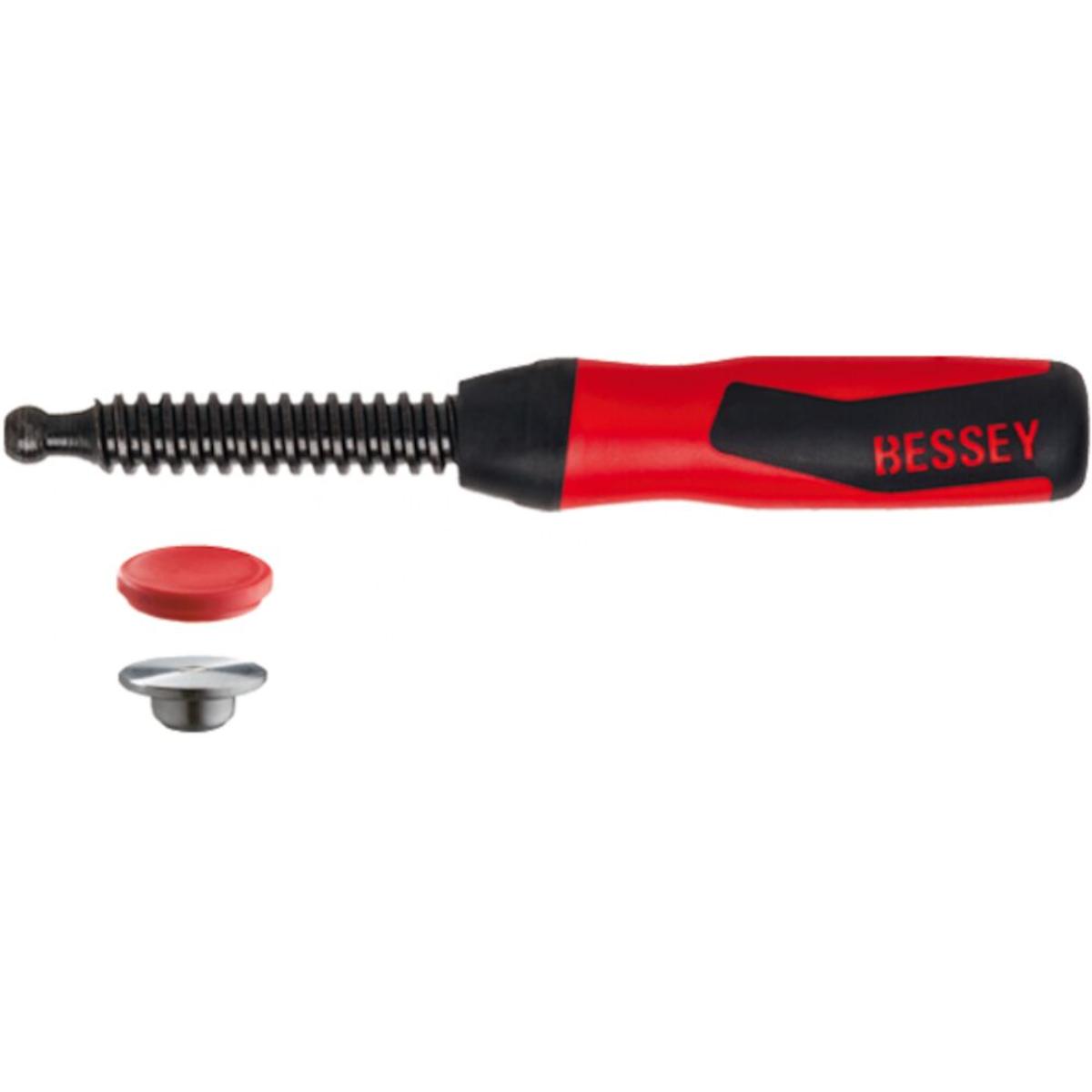 BESSEY 2‑Komponenten‑Kunststoffgriff inkl. wechselbarer Druckplatte aus Qualitätsstahl mit Schutzkap