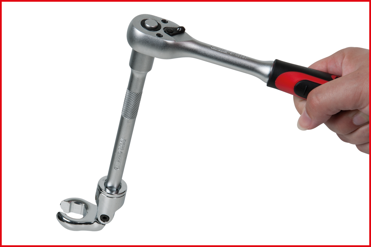 KS Tools 3/8" Gelenk-Ringschlüssel-Stecknuss-Satz (offen), 7-tlg