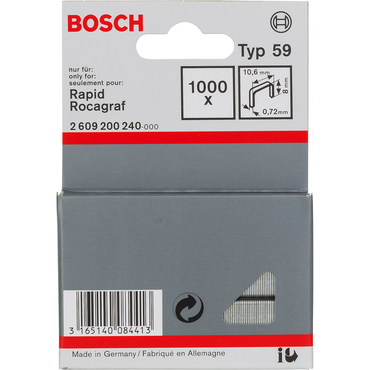 Bosch Feindrahtklammer Typ 68, 10,6mm breit