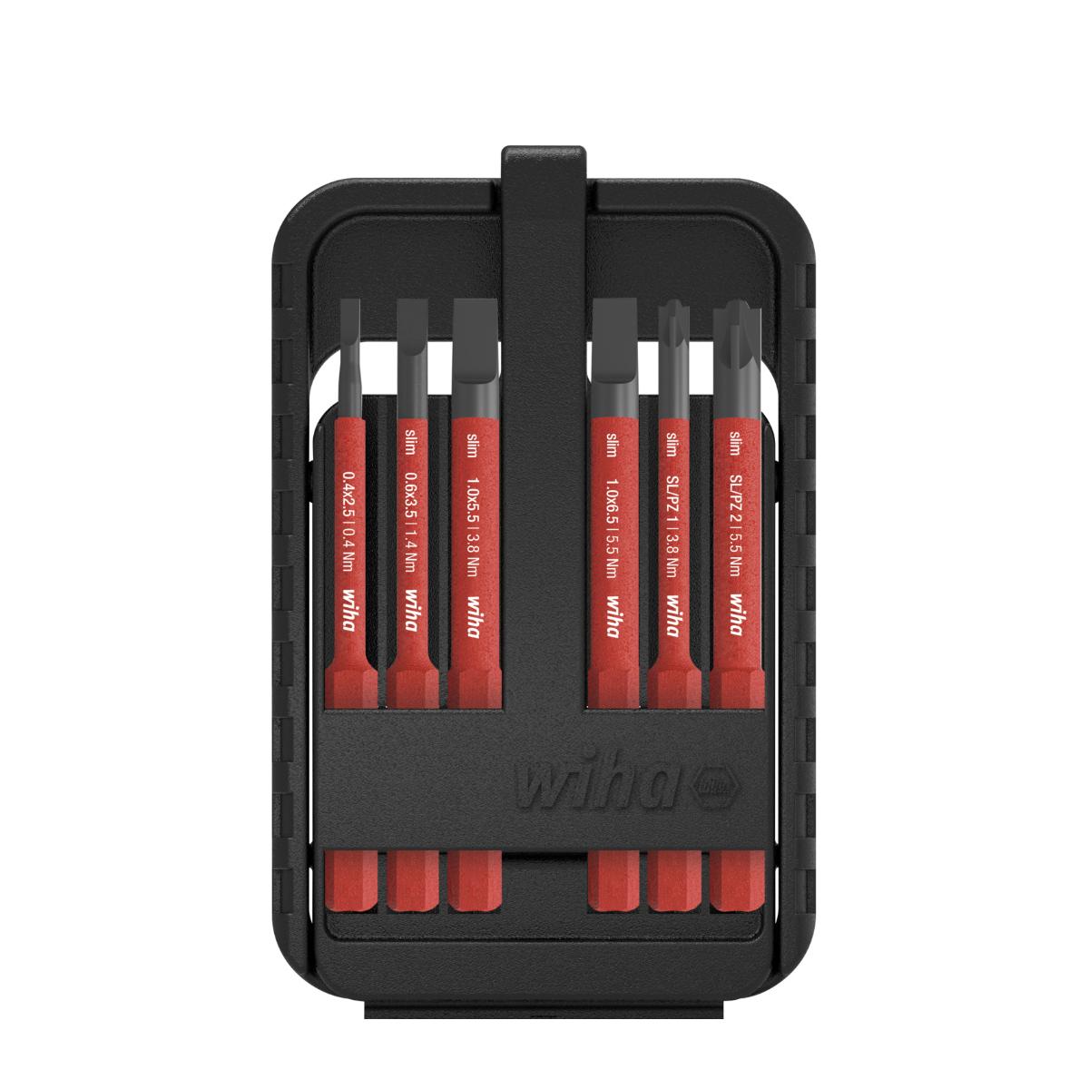 Wiha Bit Set slimBit electric Schlitz, PlusMinus/Pozidriv 6-teiliges Set