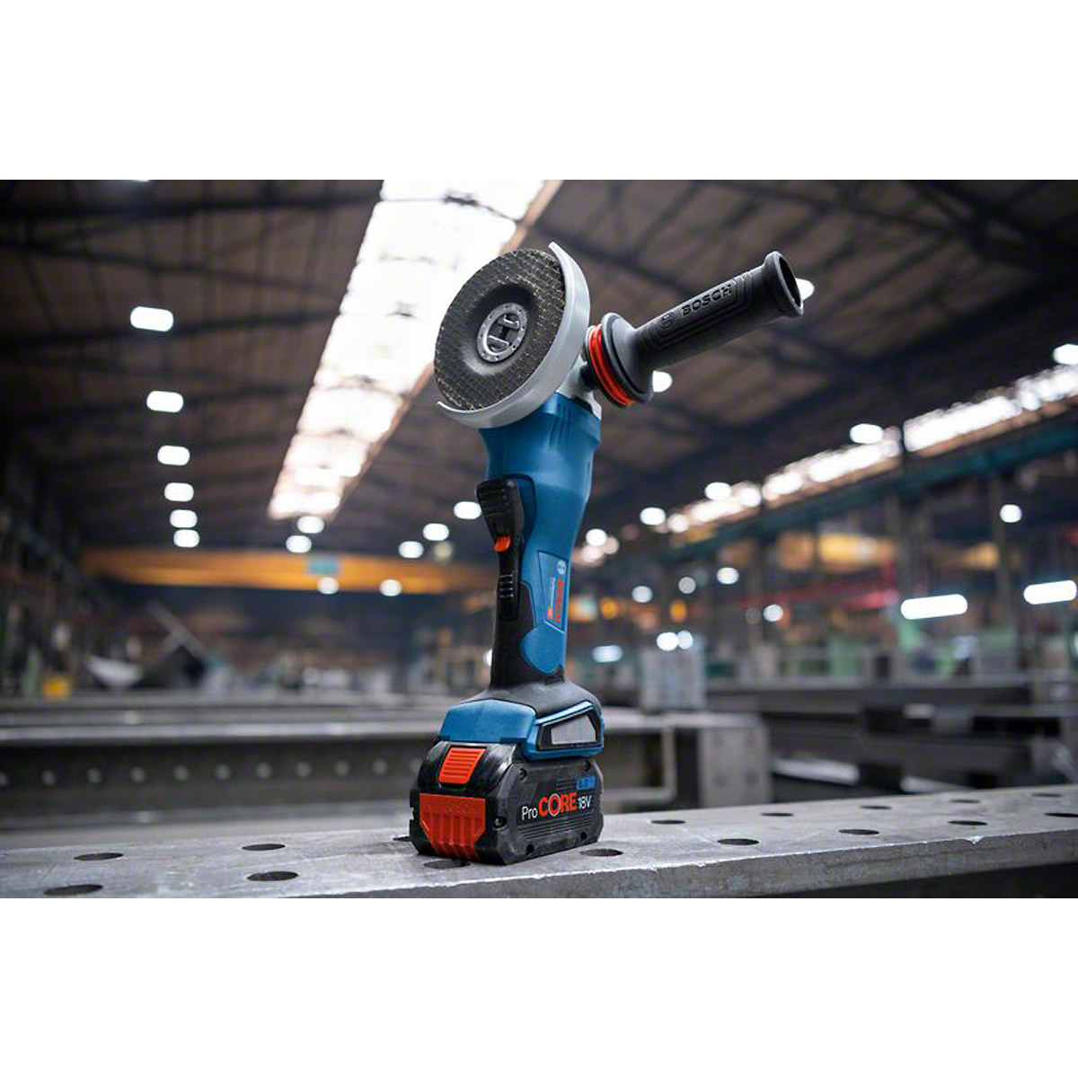 Bosch Akku-Winkelschleifer BITURBO mit X-LOCK GWX 18V-15 P mit Zusatzhandgriff