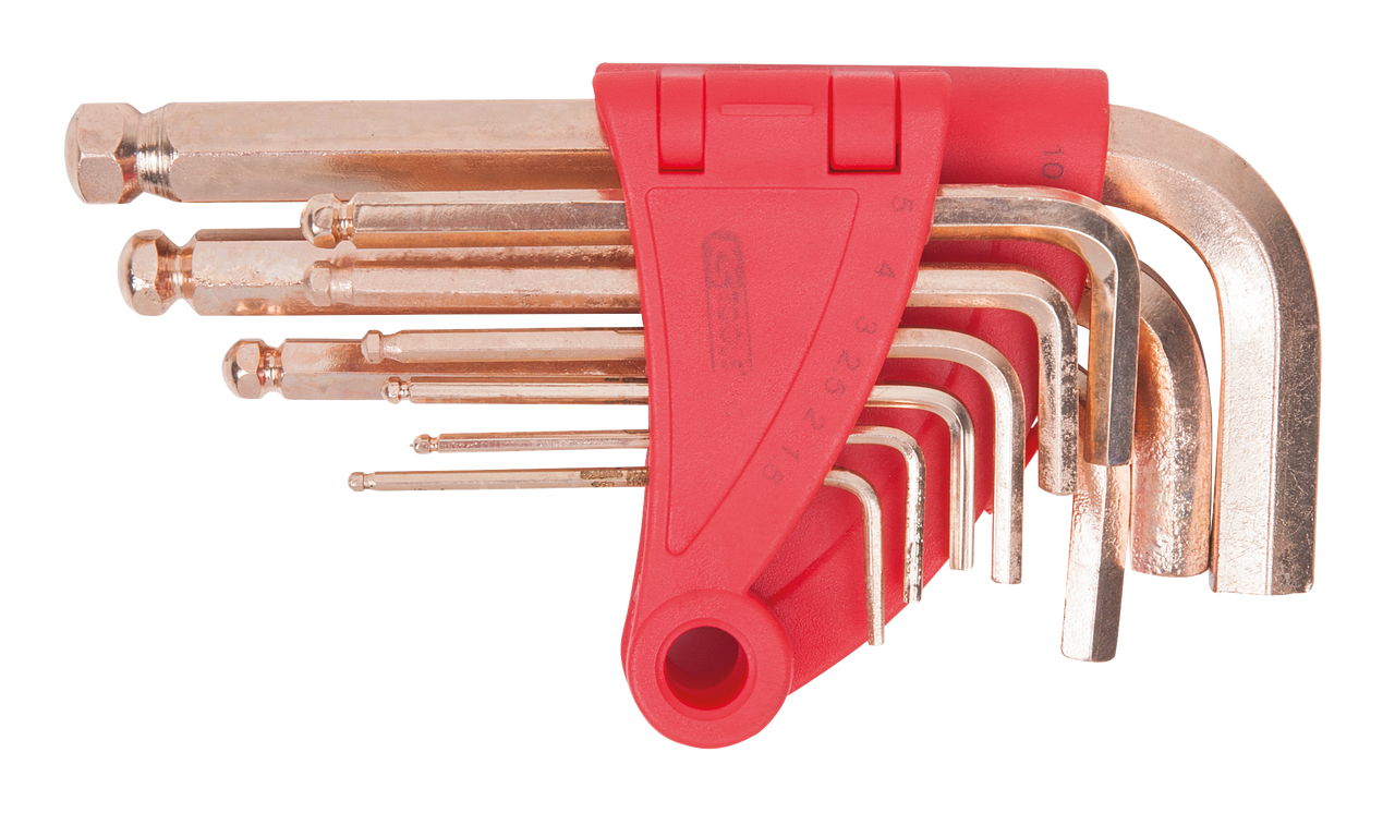 KS Tools BRONZEplus Innensechskant-Winkelstiftschlüssel-Satz, 8-tlgKugelkopf