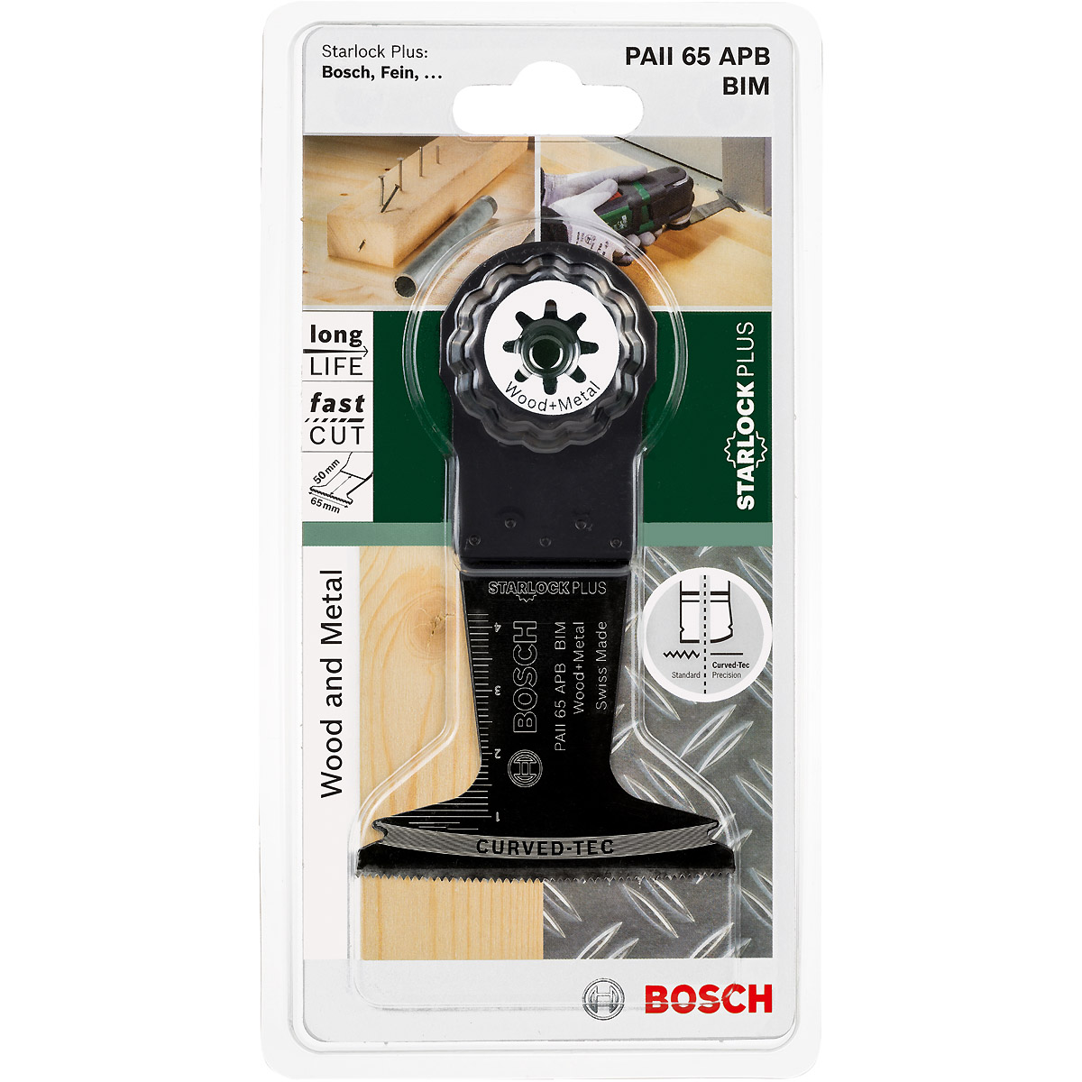 Bosch StarlockPlus BIM Tauchsägeblatt PAII 65 APB Wood and Metal, 65 x 50 mm