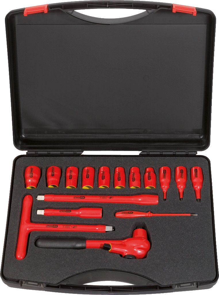 KS Tools 1/2" Steckschlüssel-Satz mit isolierten Werkzeugen, 16-tlg