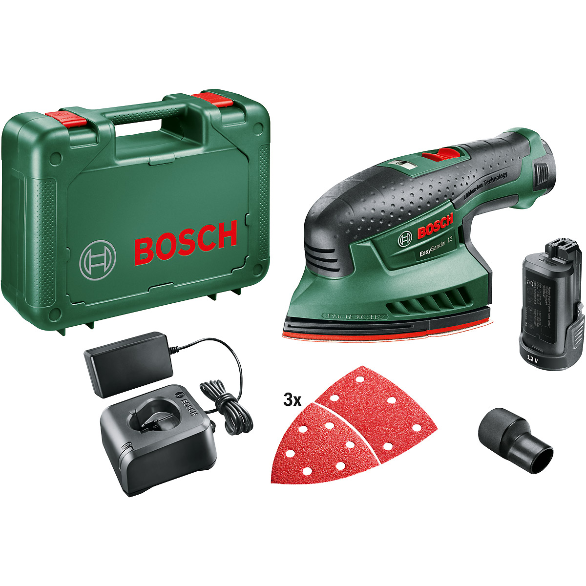 Bosch Akku-Multischleifer EasySander 12, mit 2 x PBA 12V 2.5 Ah Akku