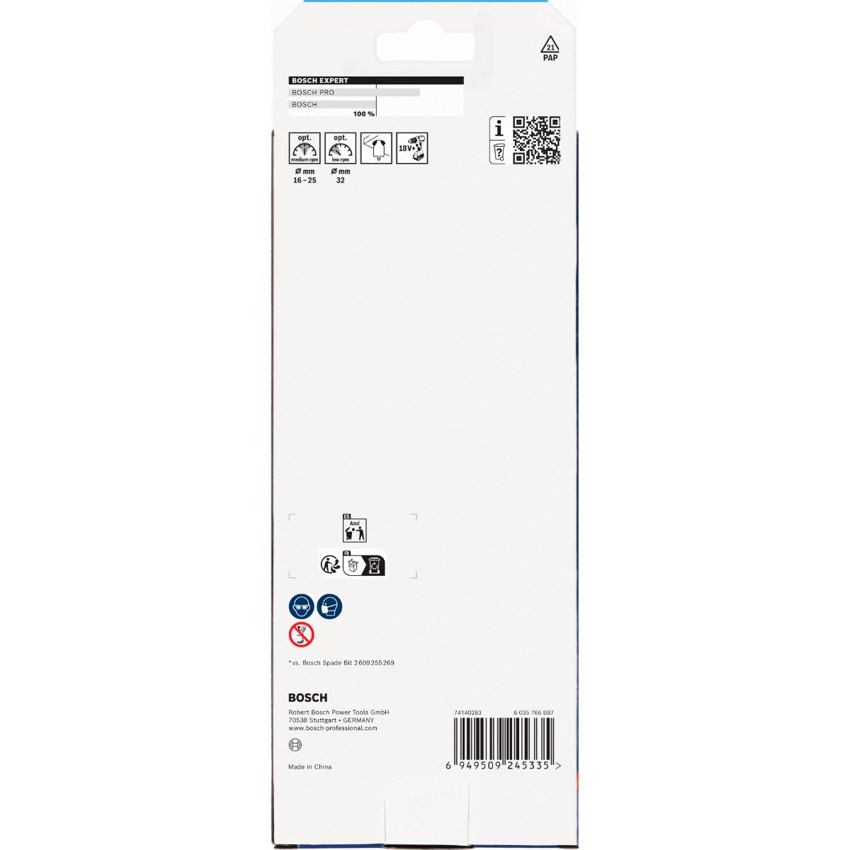 Bosch EXPERT Self Cut Speed Flachfräsbohrer-Set, 16-32mm + Verlängerung 152 mm, 7-teiliges Set