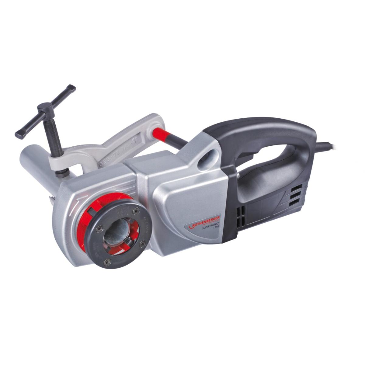 ROTHENBERGER Gewindeschneidkluppe SUPERTRONIC 1250, 230V, mit Gegenhalter, ohne Zubbehör