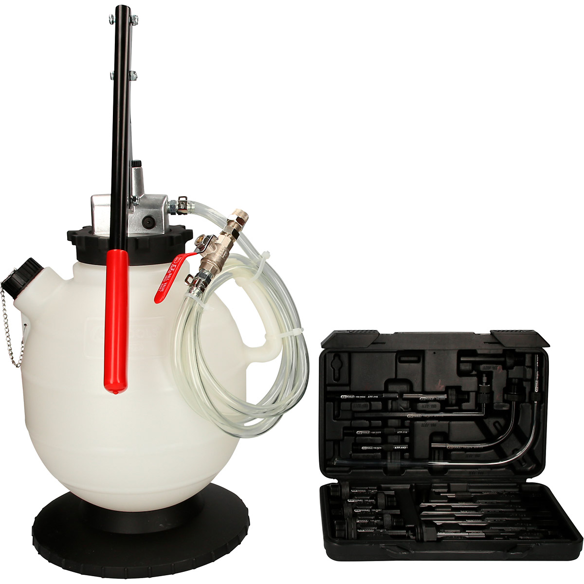 KS Tools Universal Getriebeöl-Füllsystem-Satz mit 20-tlg Adaptersatz