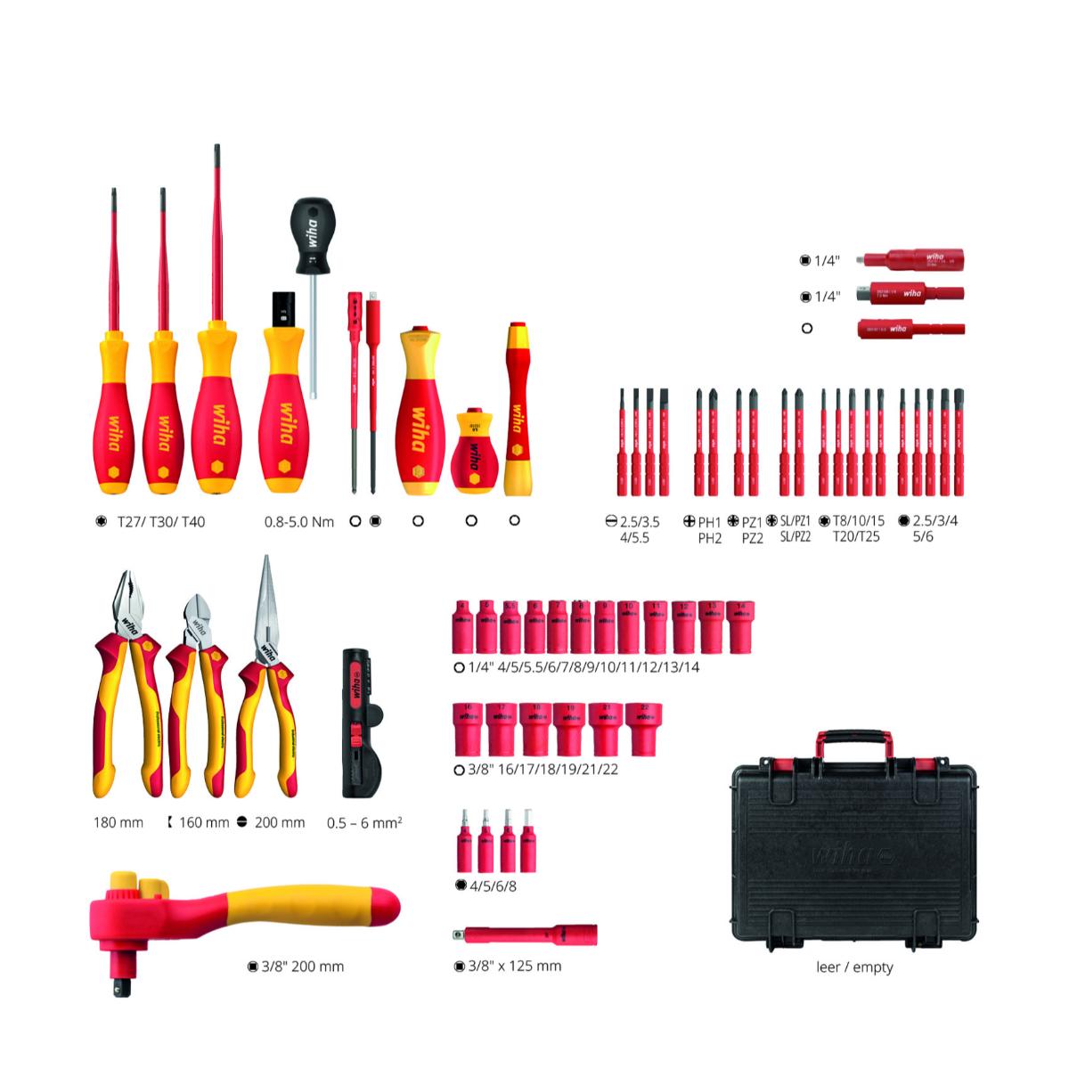 Wiha Werkzeugkoffer Set L eMobility 62-teiliges Set
