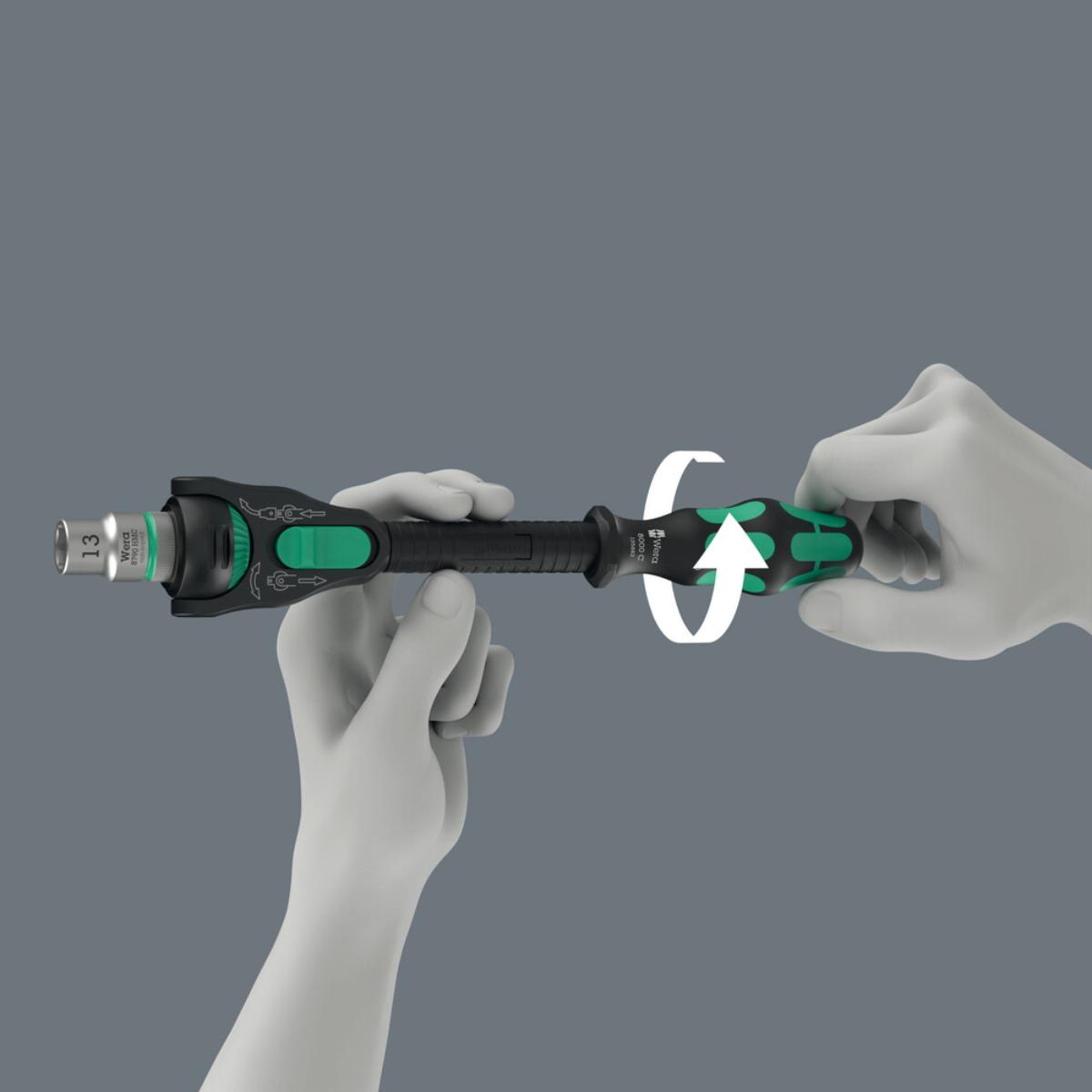 Wera 8000 C Black Edition Zyklop Speed-Knarre mit 1/2 zoll-Antrieb, 1/2 zoll x 277 mm