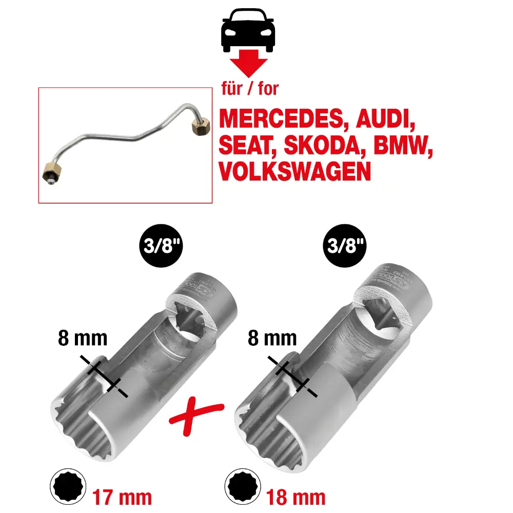 KS TOOLS 3/8" Einspritzleitungs-Schlüssel-Satz, 2-tlg
